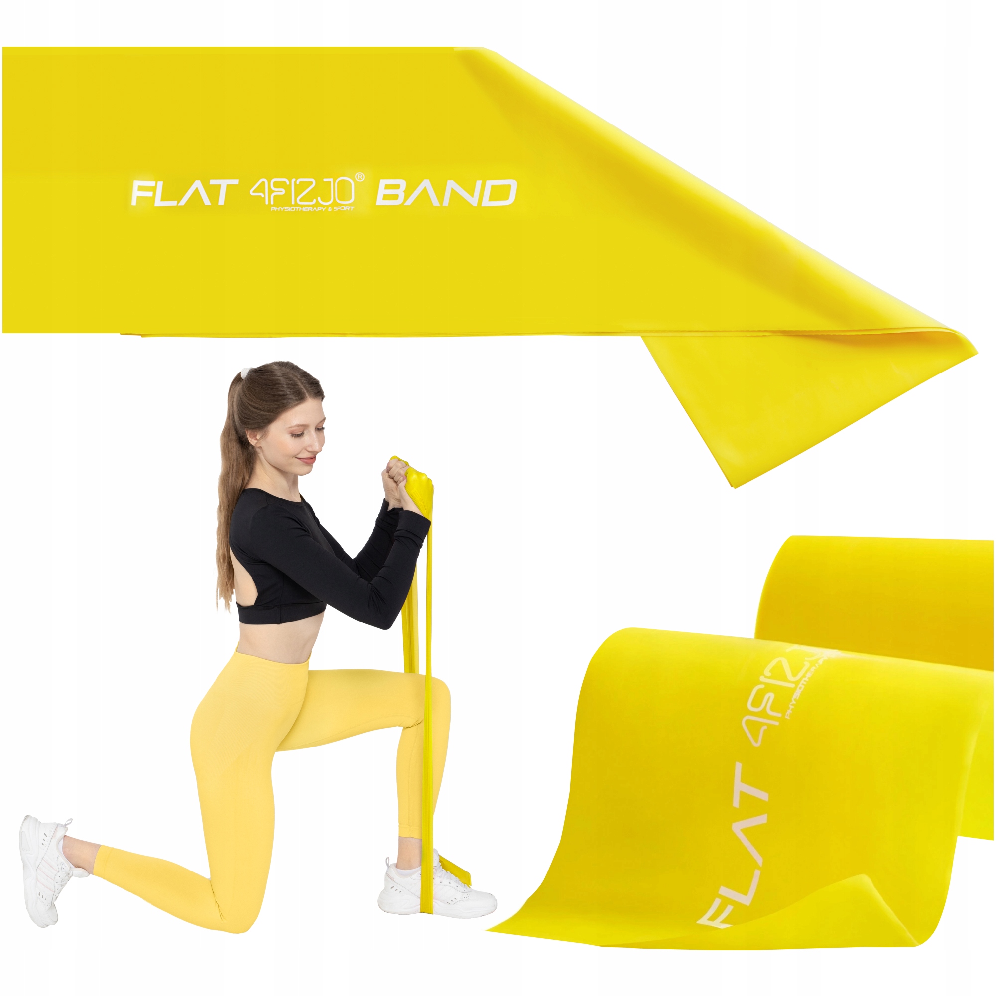 TAŚMA GUMA OPOROWA REHABILITACYJNA DO ĆWICZEŃ FITNESS FLAT BAND 2M OPÓR 1/7