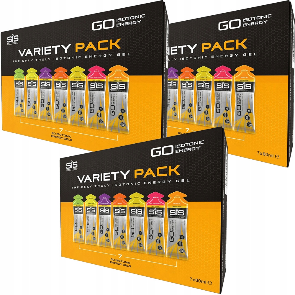 3x Sis Go Isotonic Gel Variety Pack 7x60ML Zel MIX Isotonic Jednoduché Cukry