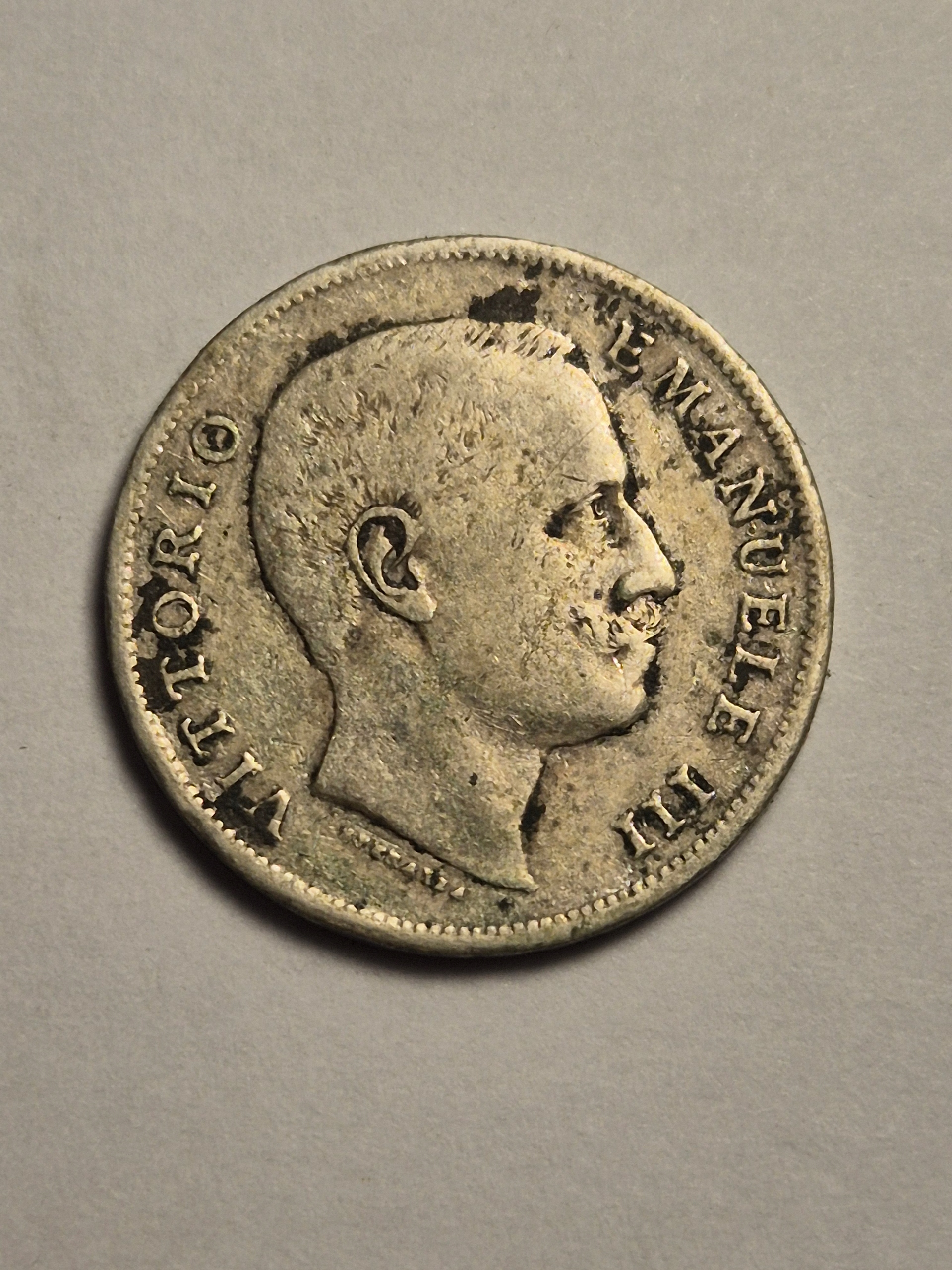 1 lira 1907 srebro Włochy