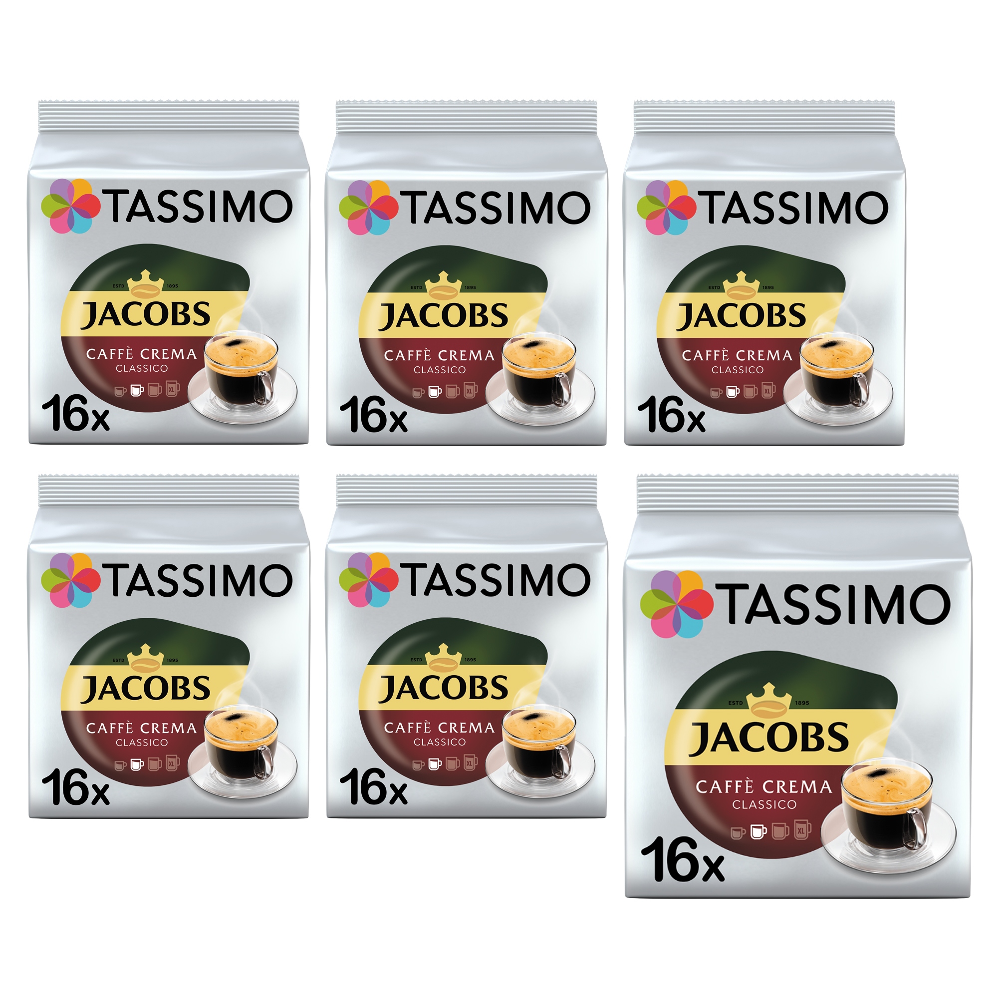 Tassimo Jacobs Caffe Crema Classico 6x 16 sztuk [96 kaw]