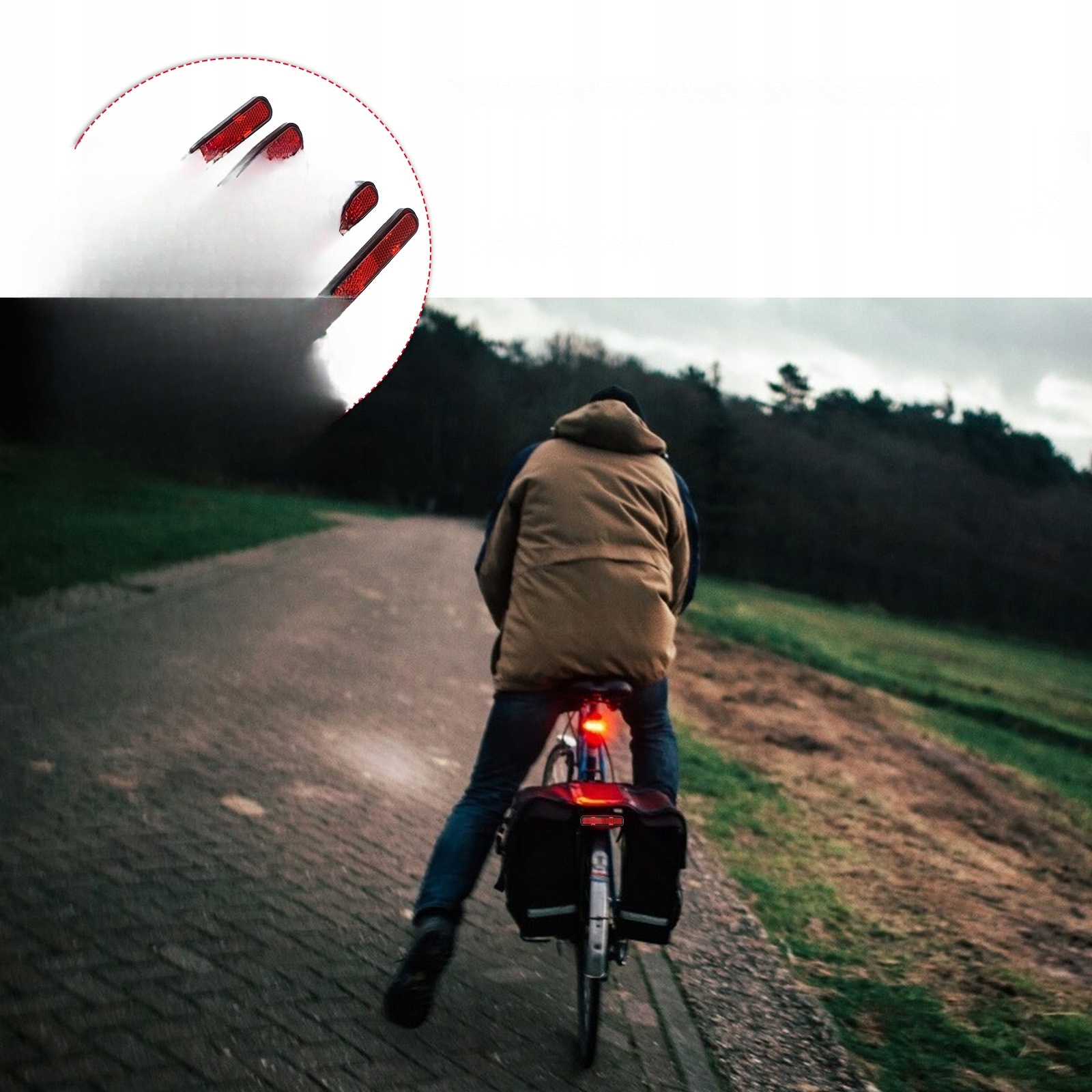 PRZYKRĘCANY ODBLASK DO ŁODZI ODBLASKÓW MOTOCYKLOWYCH Kolor czerwony