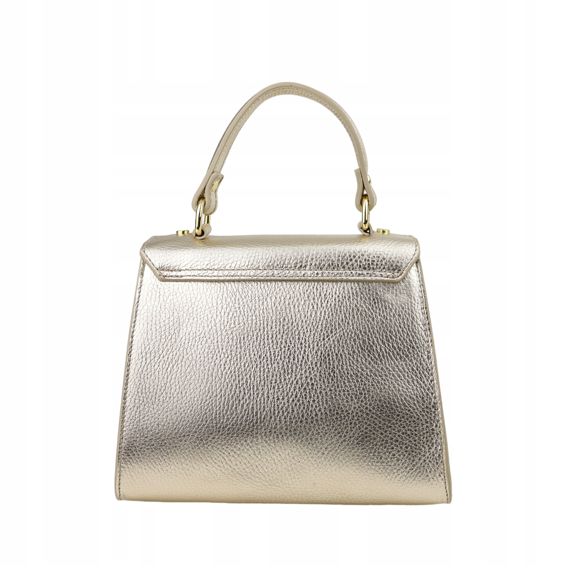 Torebka Damska Skóra naturalna Bożena Złoty Wielkość mała (nie mieszcząca A4)