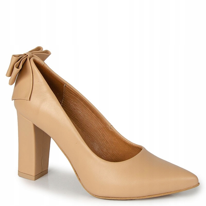 LaRoni 2453/K Béžová Nude Lícová Lodička S Mašličkou 39