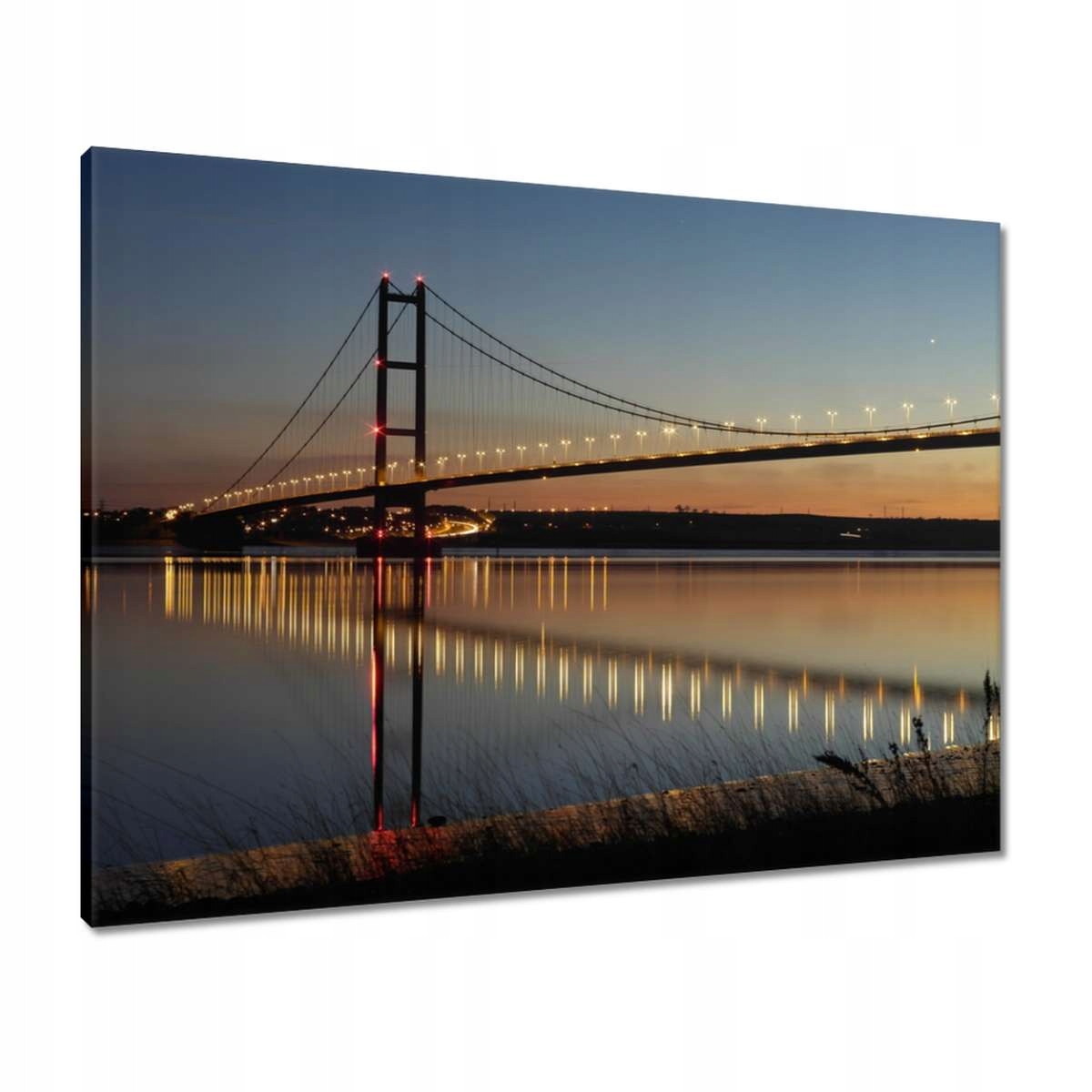 Obrazy 80x60 Osvětlený závěsný most v noci