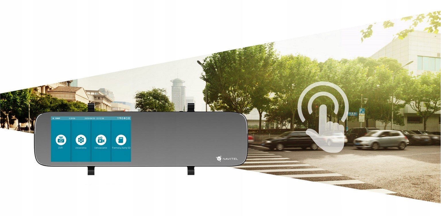 Wideorejestrator Navitel MR450 GPS lusterko 2 kamery FullHD Alerty GPS WiFi Kąt widzenia 160°