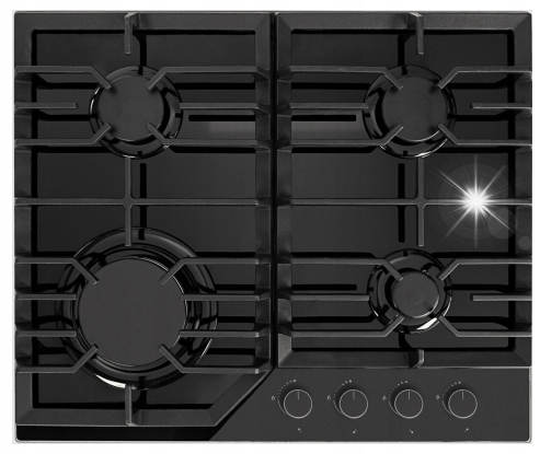 Plynová varná doska Kernau Kgh 6431 CI B na skle 4 polia liatina 5 rokov záruka