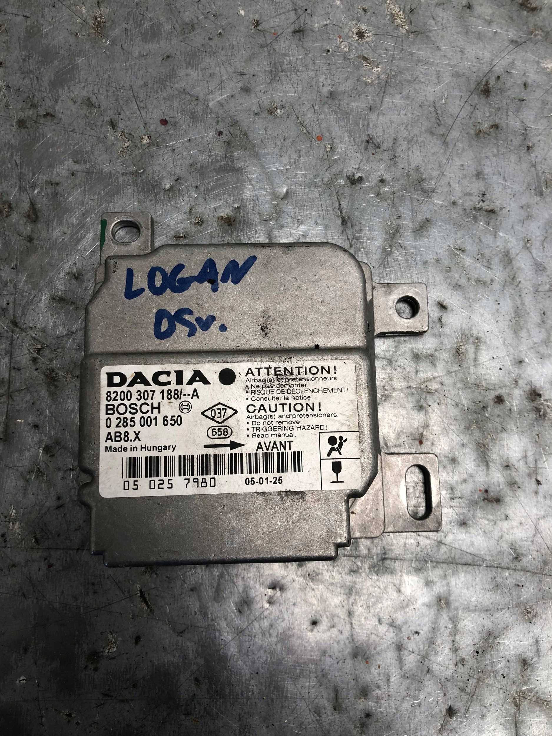 modulo SENSOR airbag DACIA LOGAN 8200307188
