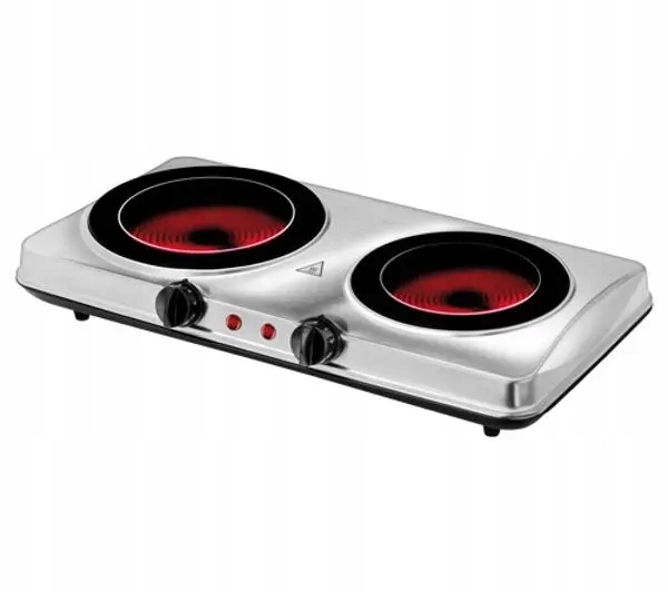 Kuchnia nastawna przenośna Mpm MKE-20 2 Pola 2000W Srebrny