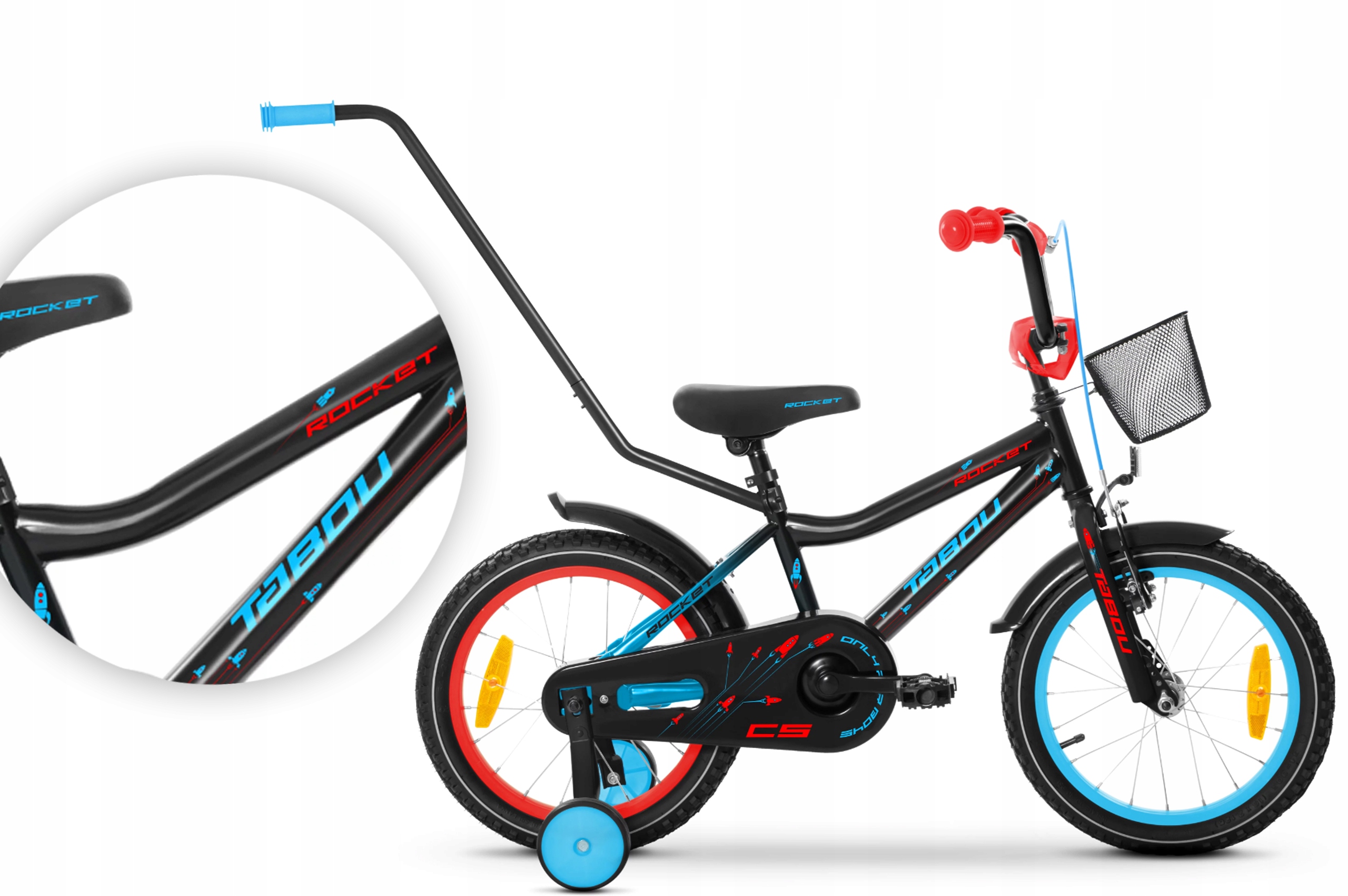 Rower dziecięcy 16" Tabou Rocket Cs Alu czarny niebieski R26