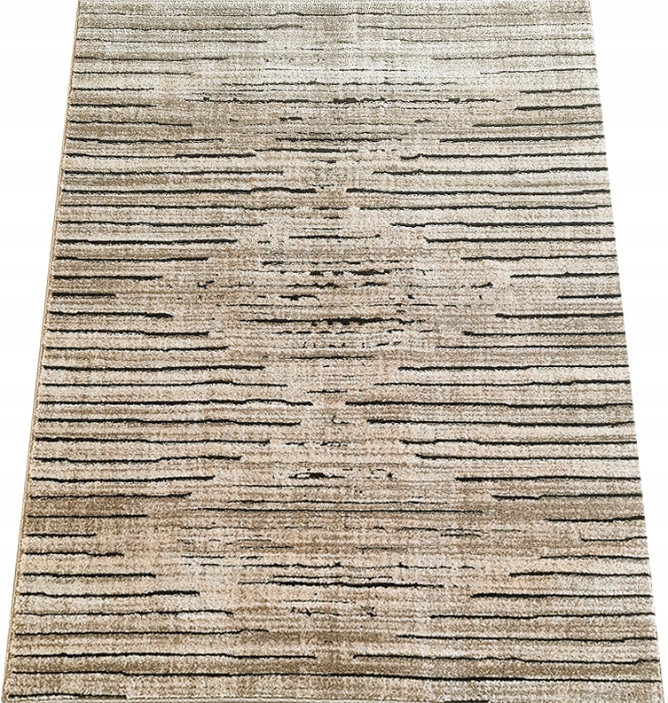 Koberec 120x180 Moderný Béžový Masív 3D Vyrezávaný Fryz Do Izby Módny