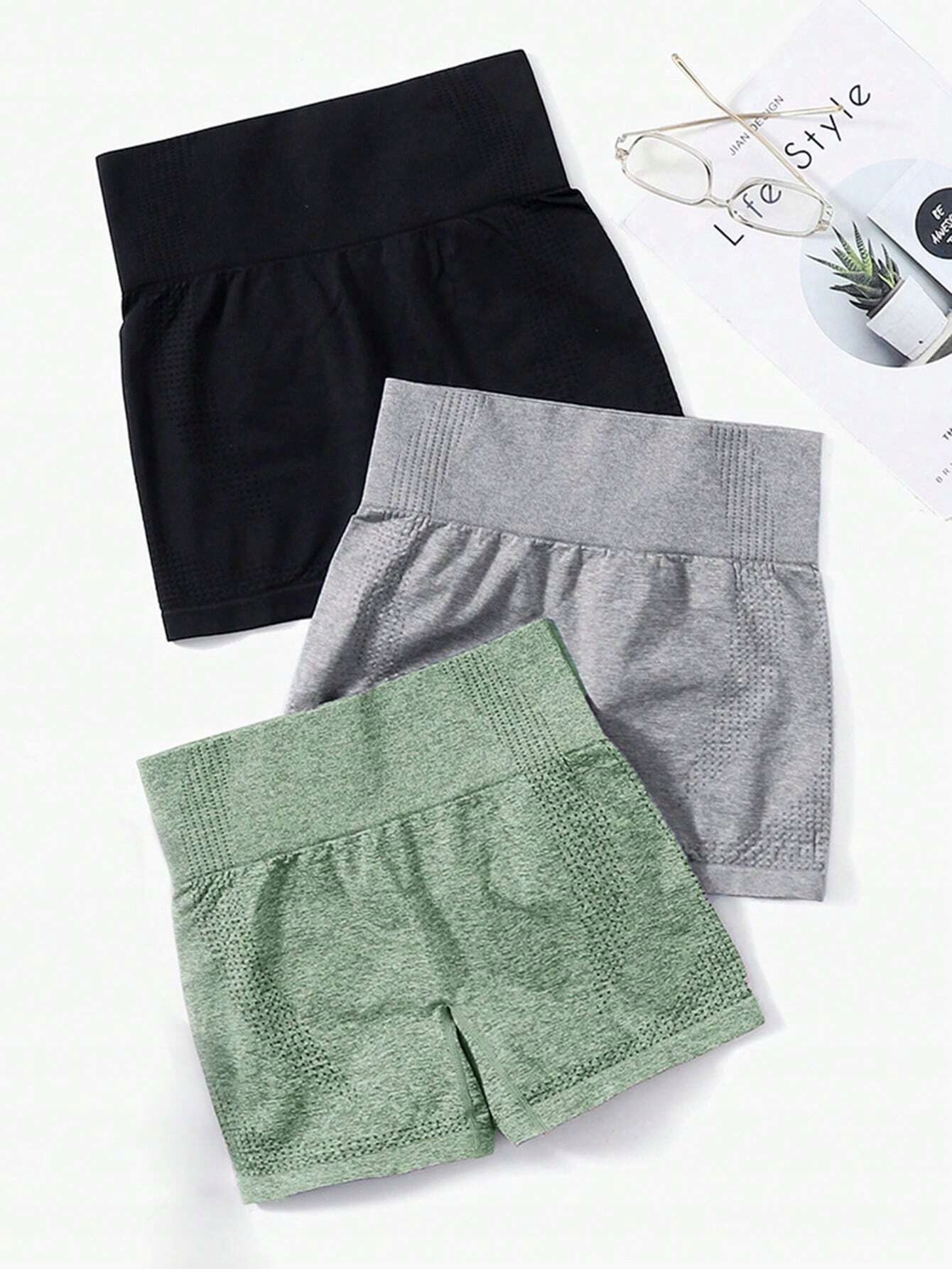 Shein 3PAK Legginsy Kolarki Seamless Joga Sport Fitness S 96678