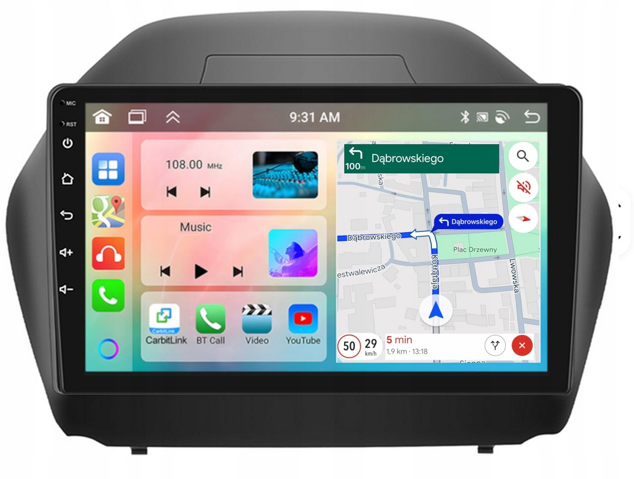 Gps Navigace A Android Carplay Bt Hyundai IX35 2009-2015 2GB 64GB