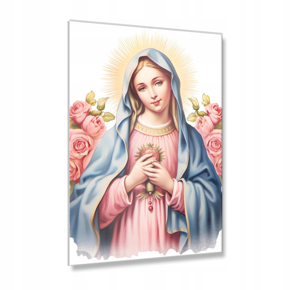 Obraz na akrylovém skle 80x60cm Panna Maria Srdce Marie