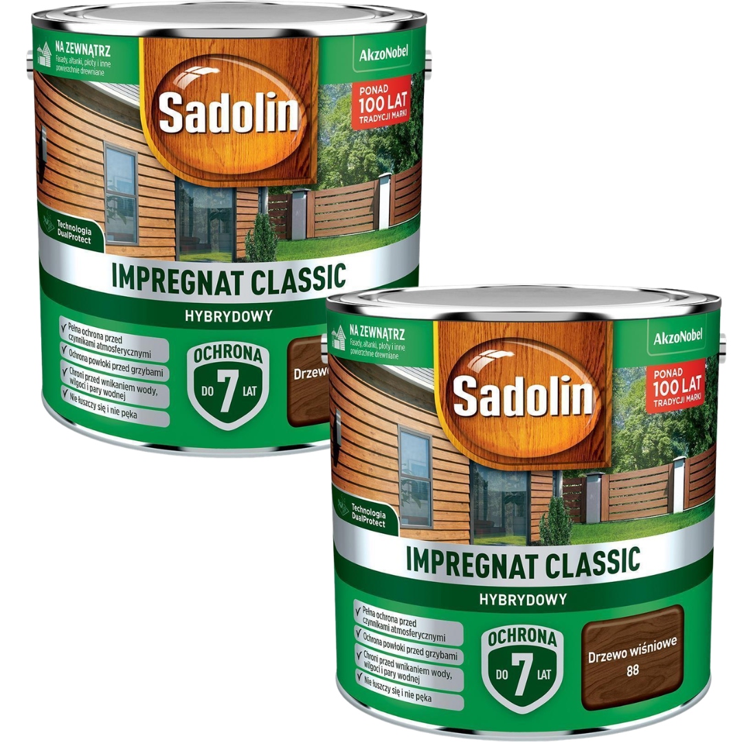 Sada Sadolin Classic 2x2,5L Impregnat Na Dřevo Třešňové Dřevo 5L