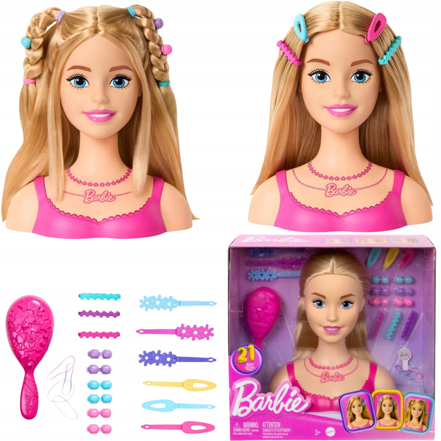 Lalka Barbie Studio Fryzur Głowa Do Stylizacji Czesanie Akcesoria Fryzjerki