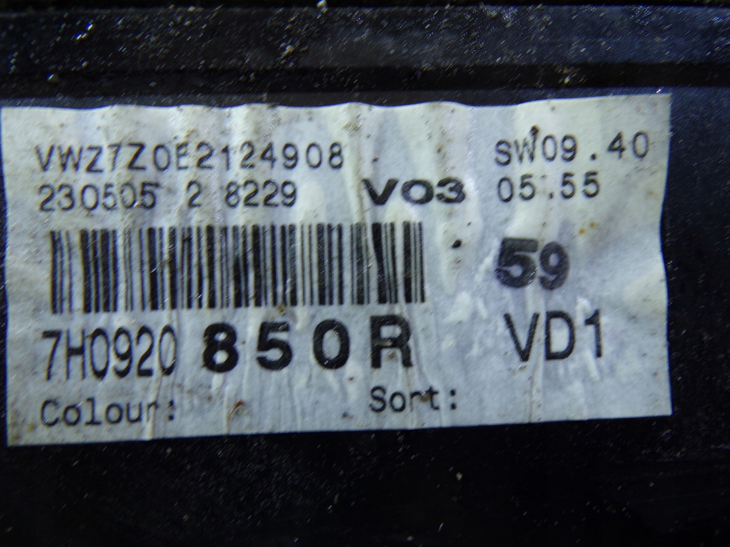 dials dials VOLKSWAGEN TRANSPORTER T5 7H0920850R (1)