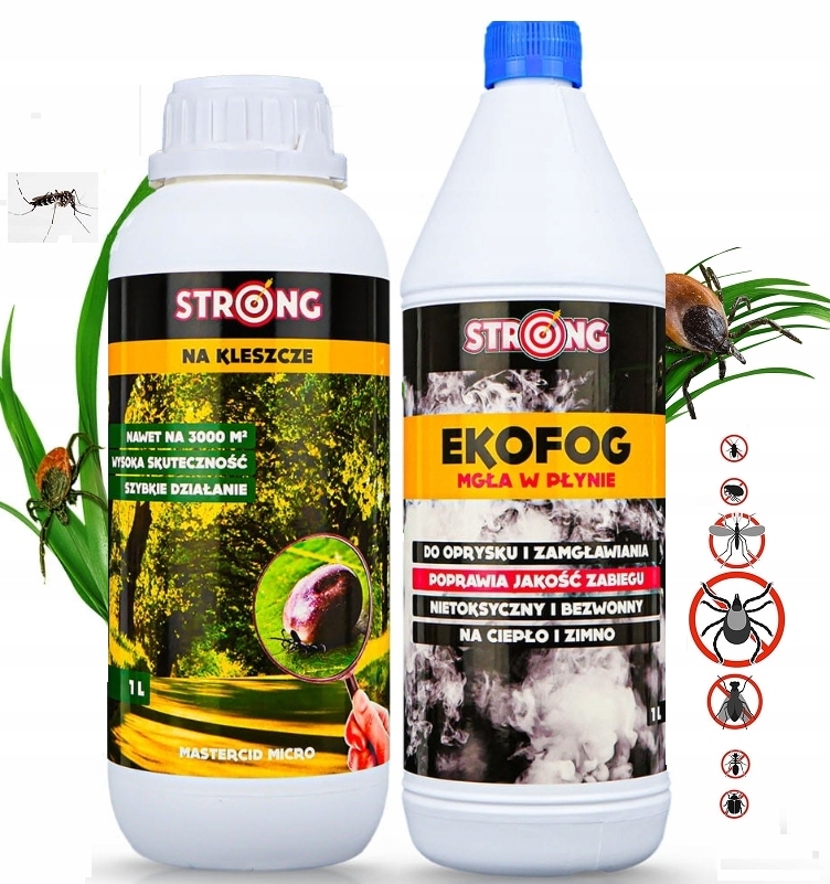 Oprysk na kleszcze skuteczny wydajny 1Litr Ekofog adiuwant nośnik Strong