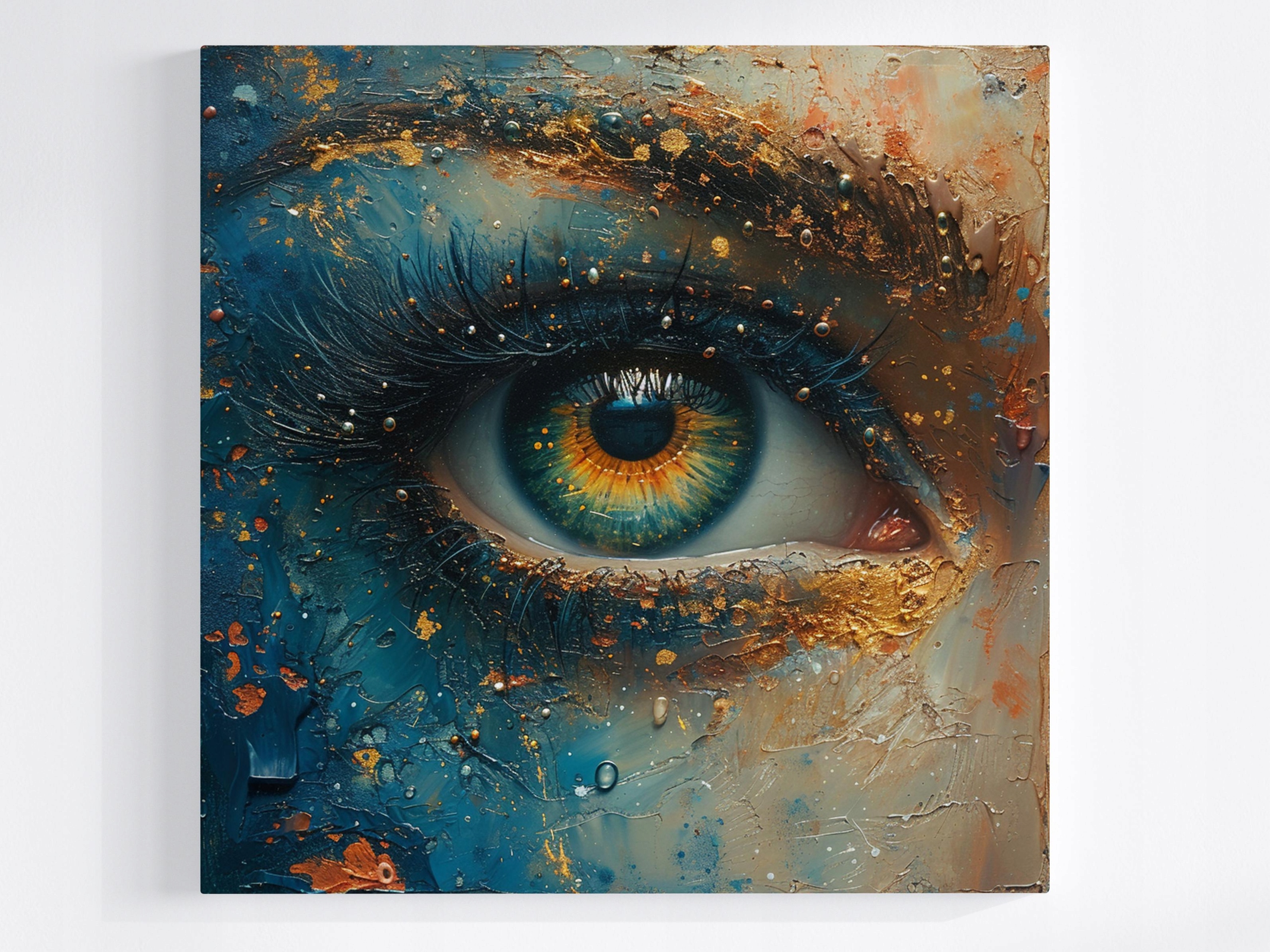 Obraz Na Plátně Canvas Barevné Oko Pastely Olejový Obraz 80x80