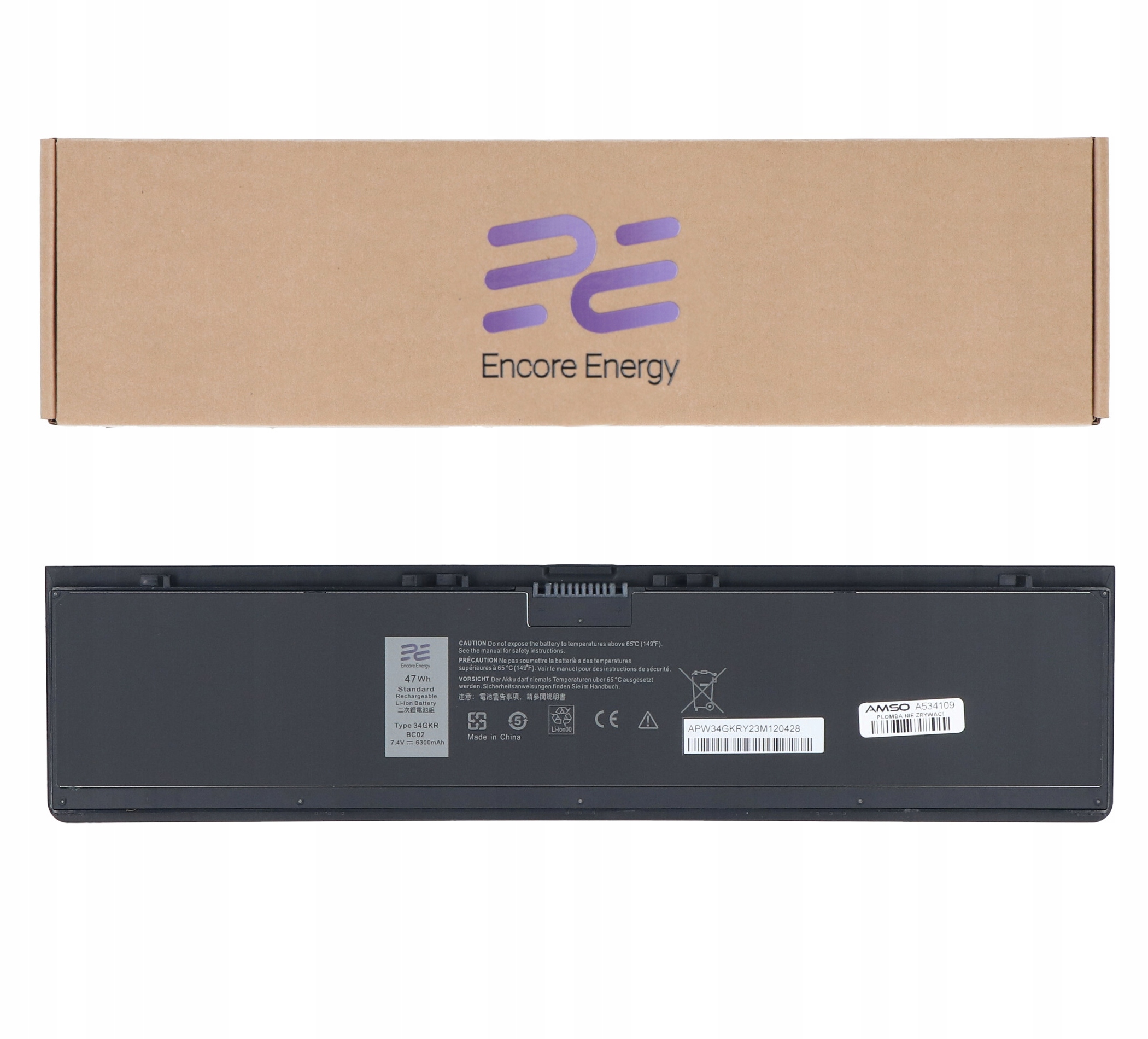 Bateria 34GKR do laptopa Dell Latitude E7440 E7450 6300mAh Encore Energy
