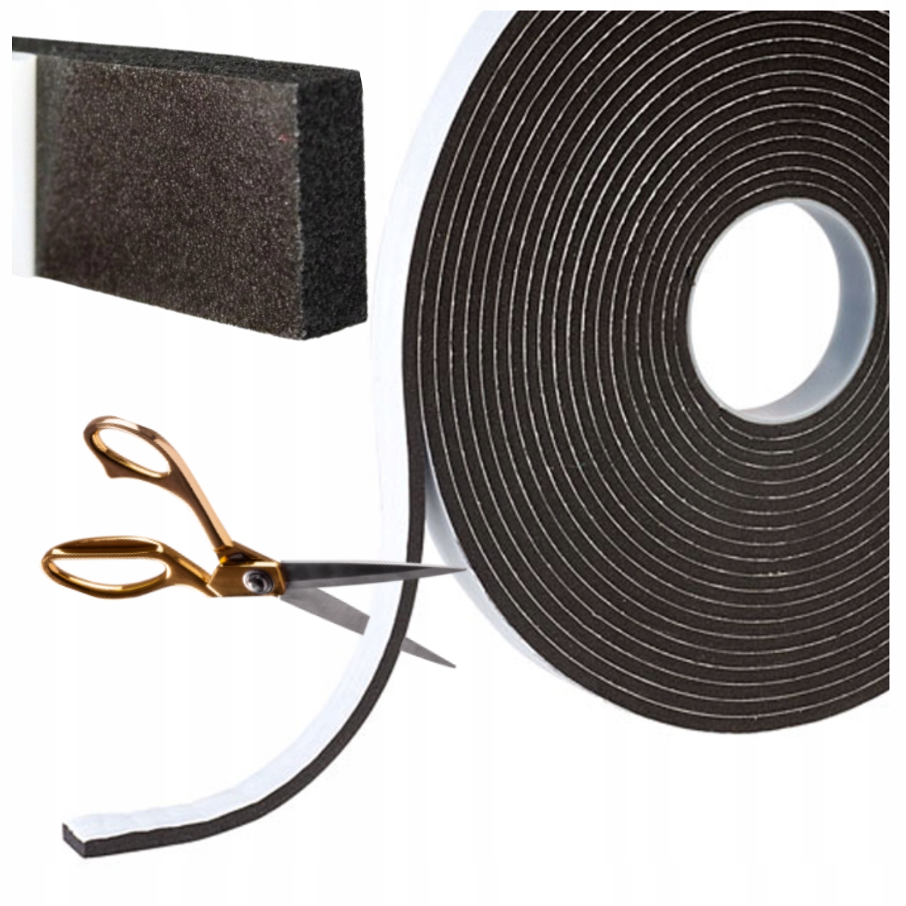 Okenní těsnění dveří samolepicí, tloušťka 3 mm, Epdm, tlumící izolaci