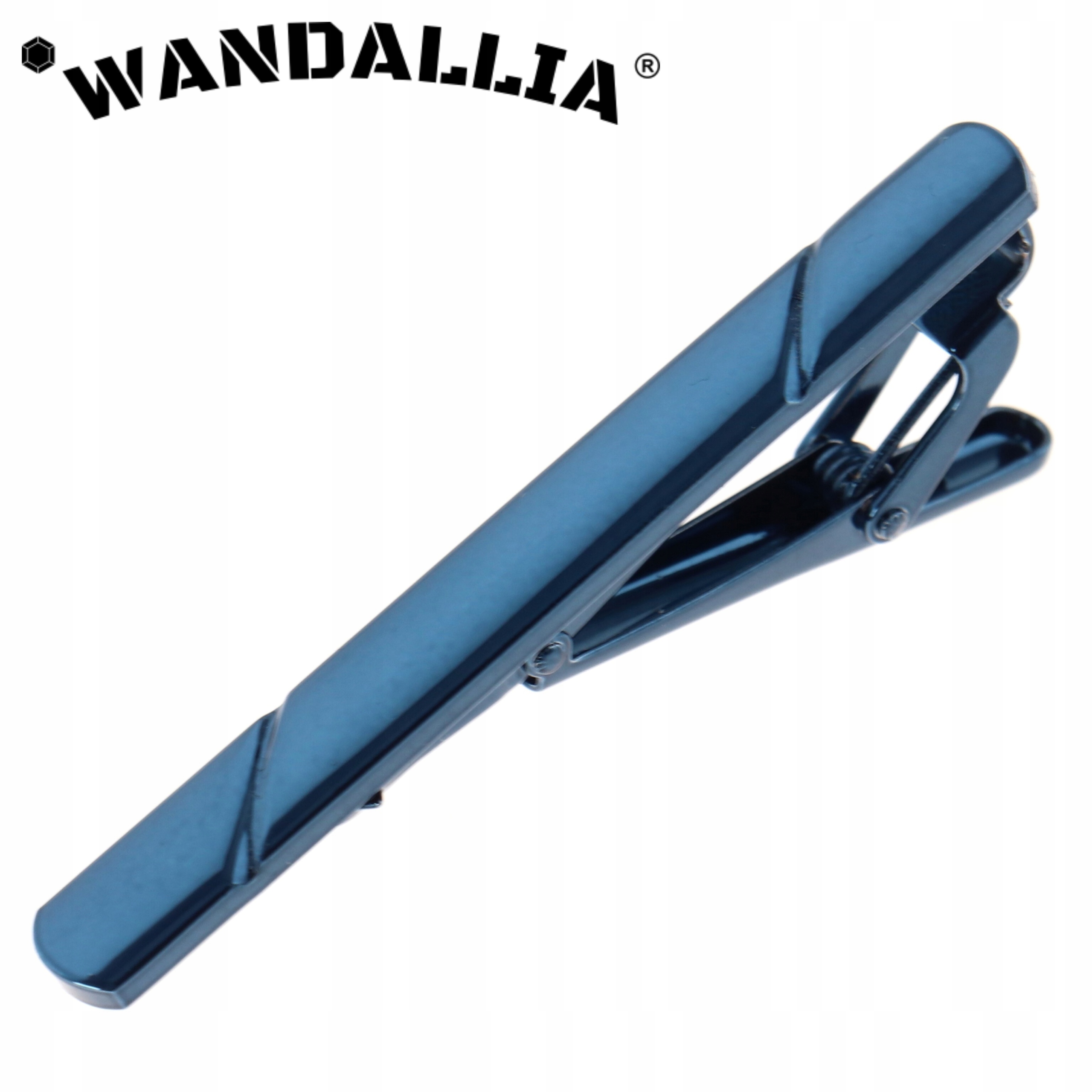 WANDALLIA Spinka do krawata SP-KR-167 Niebieska Klasyczna Biznesowa dł. 6cm Marka Wandallia