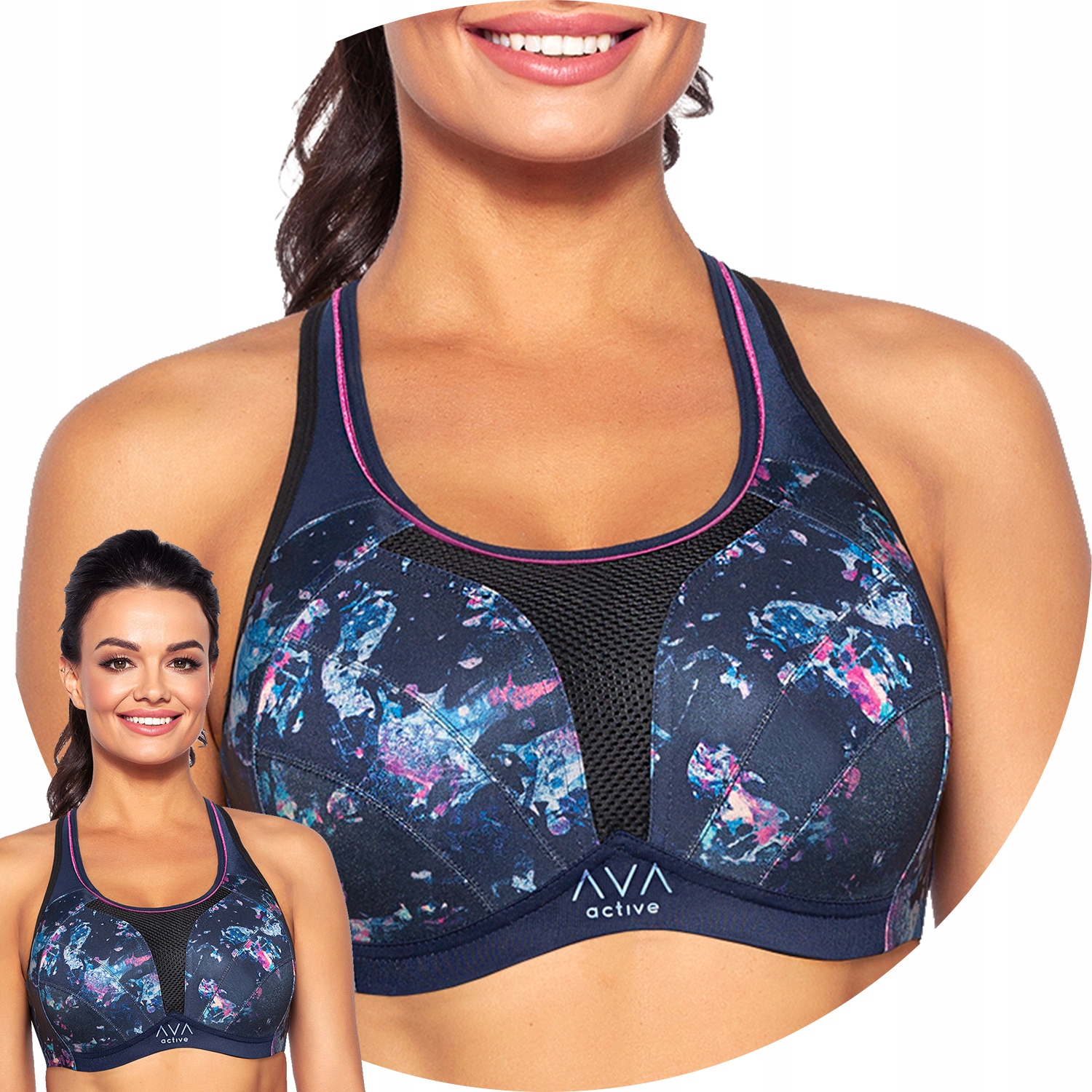 Ava Dina navy blue granátová 85C Sportovní podprsenka