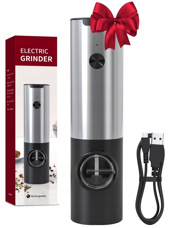 Model 2024 Elektryczny młynek do pieprzu soli przypraw - ładowany USB