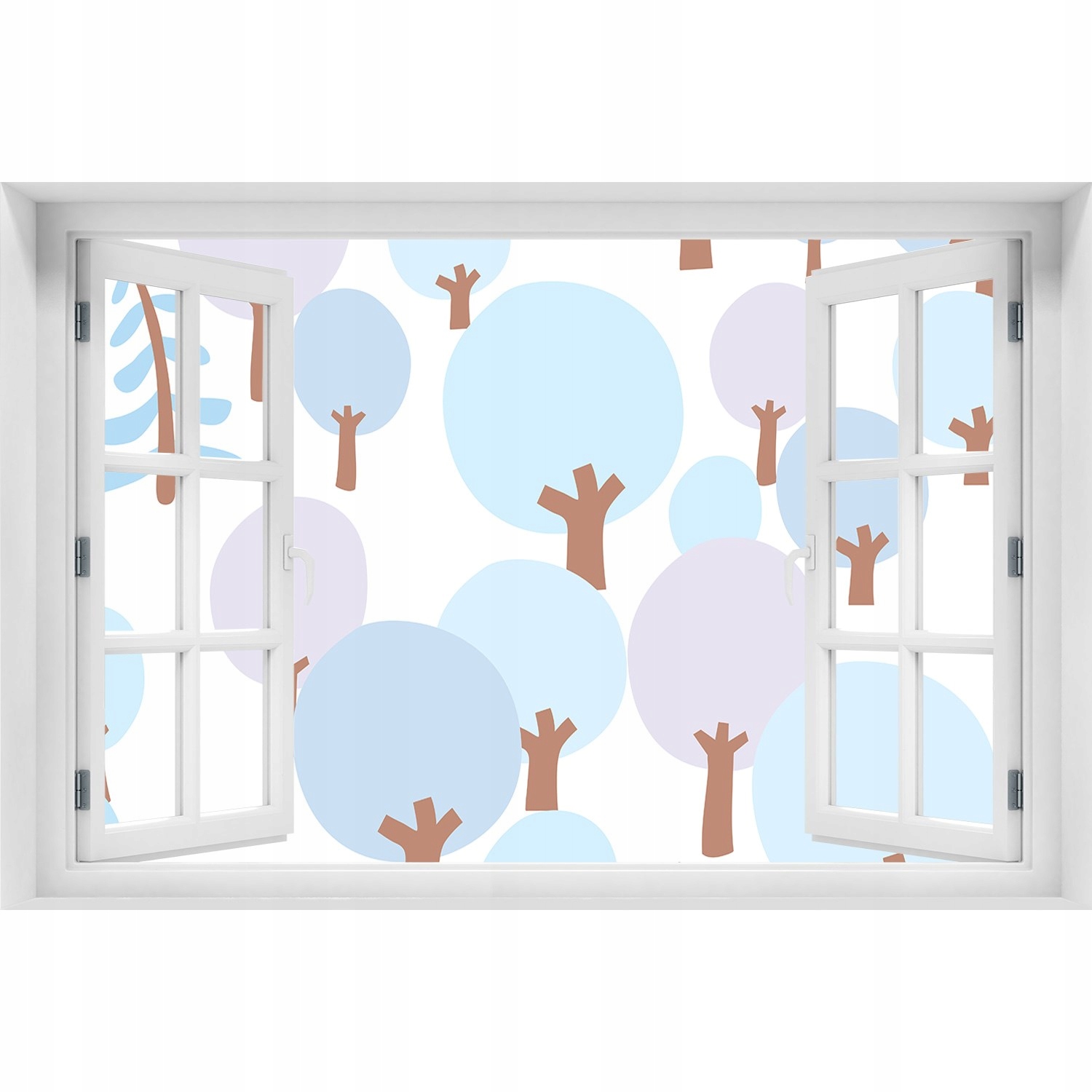 

3D Okno Naklejka na ścianę Kolorowe drzewa 120x80