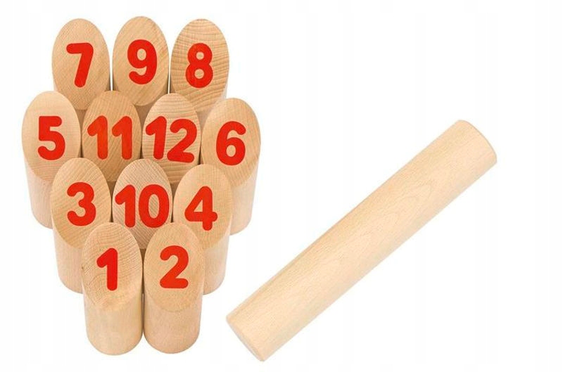 

Drewniany Kubb z cyframi Gra Wikingów Goki 5+