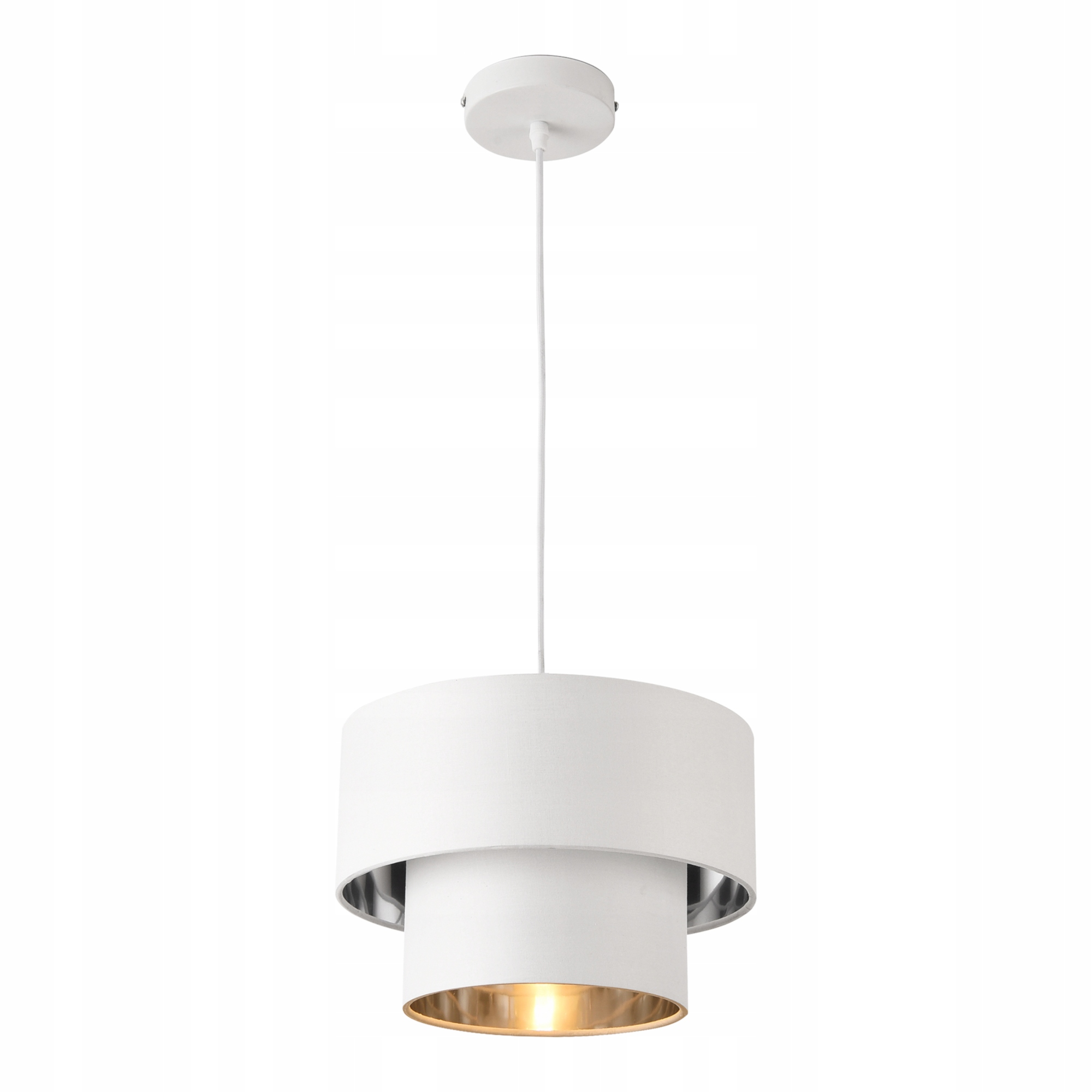 Závěsná lampa Lopar Ø 30 cm bílá/stříbrná lux.pro
