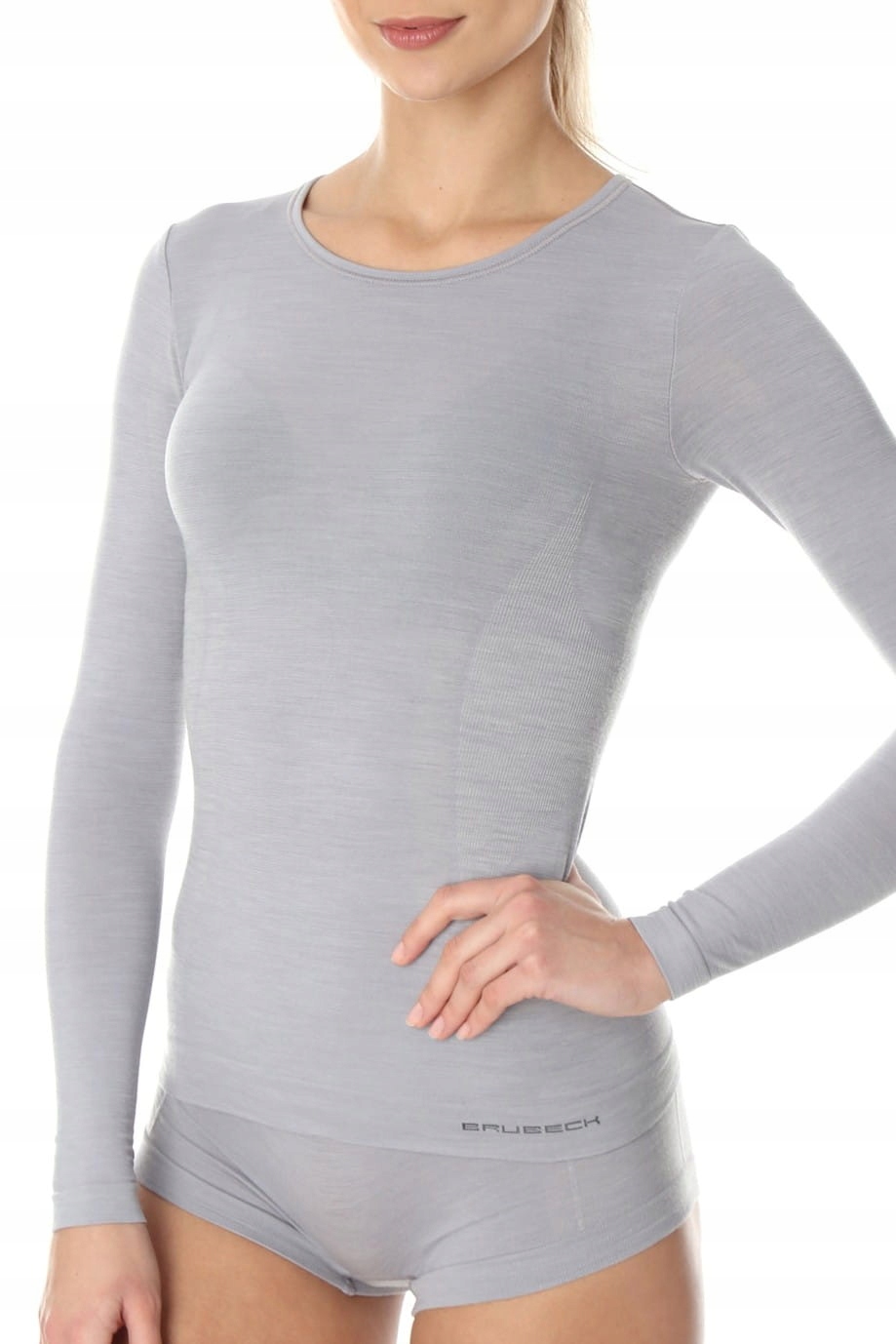 Tričko s dlouhým rukávem Brubeck LS11610 šedé [Velikost S]