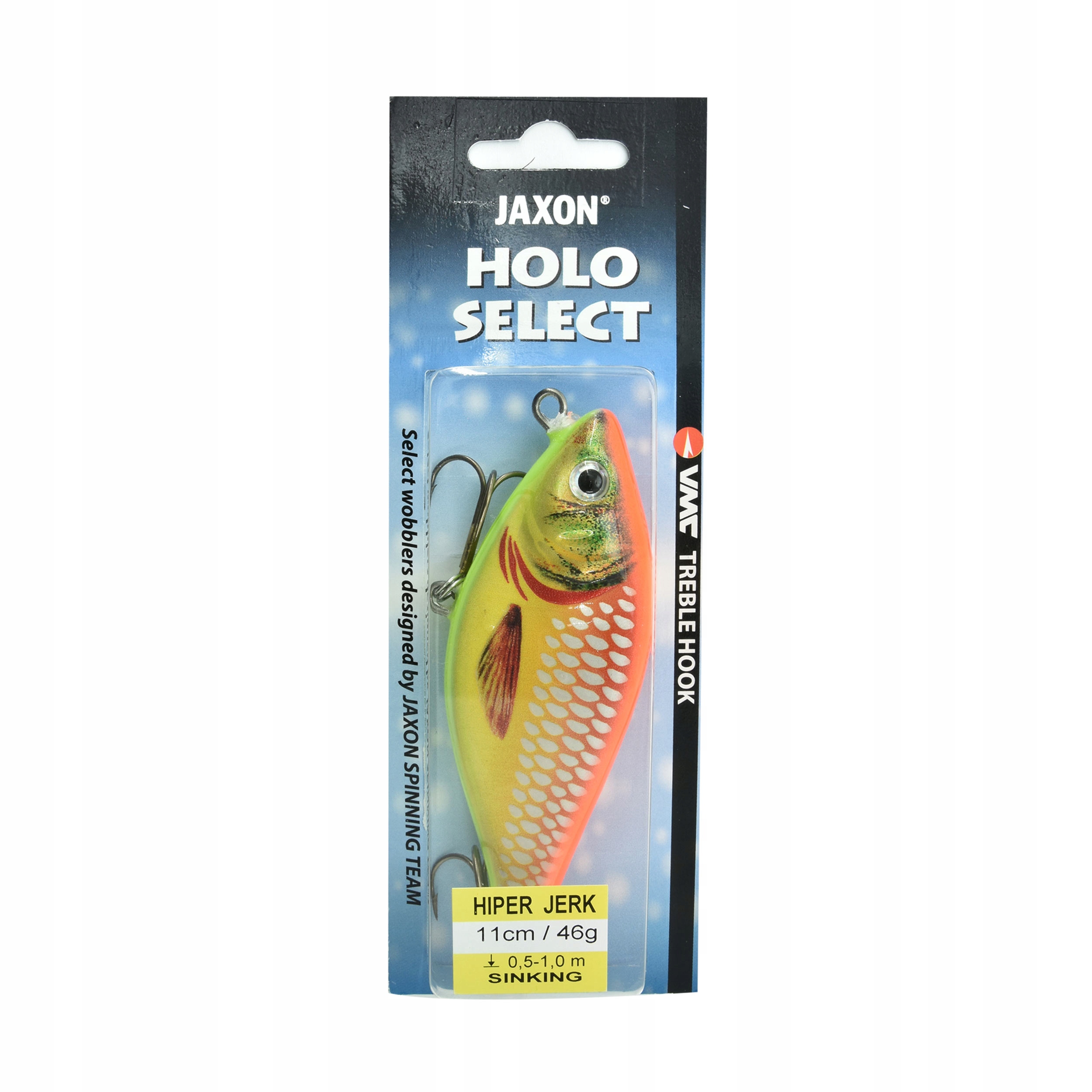 Wobler tonący bezsterowy Jaxon Holo Select Hiper Jerk S 11cm 46g CD 1szt.