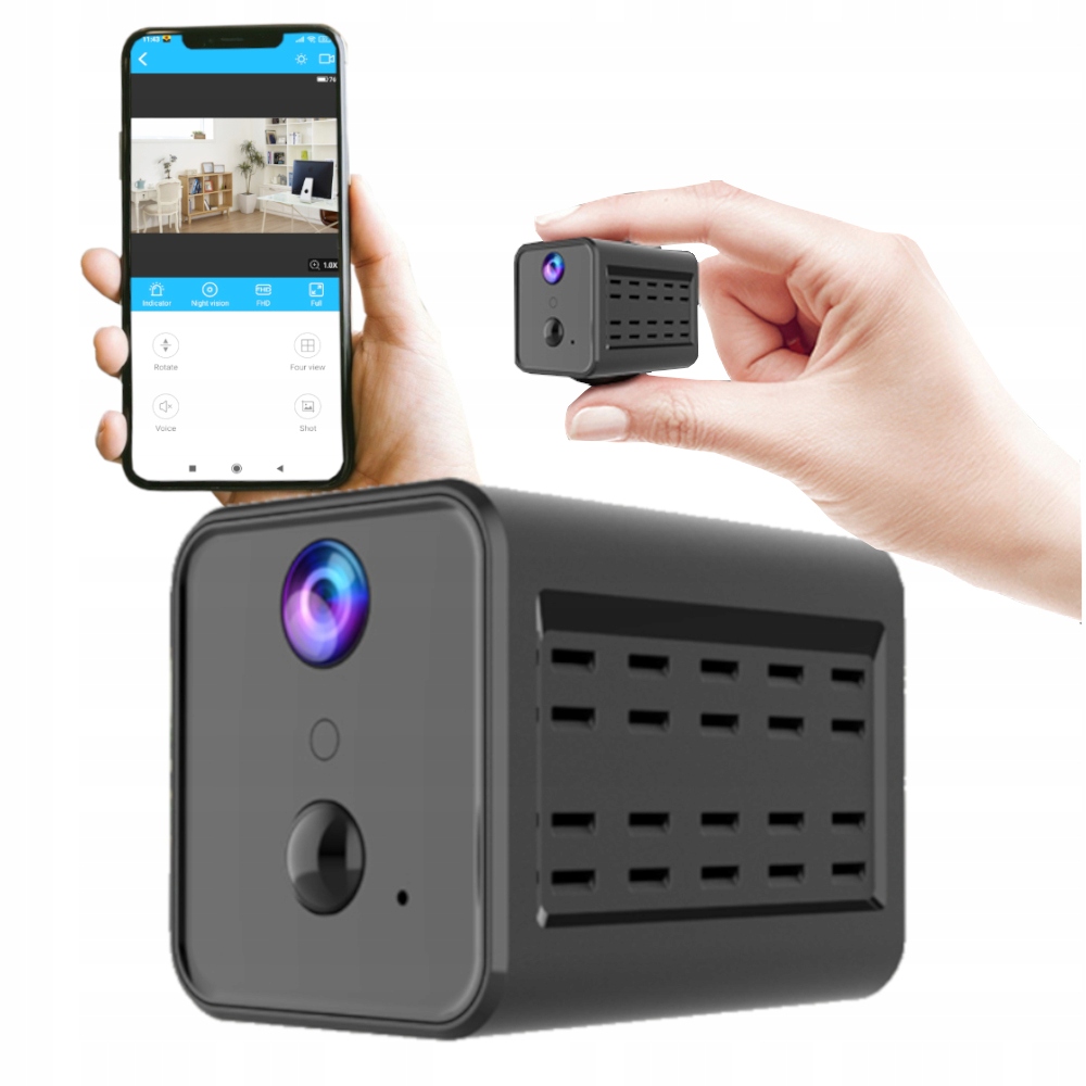Mini Špionážna Wifi Smart Kamera 3MPX Aplikácia Na Telefón, Silná Batéria