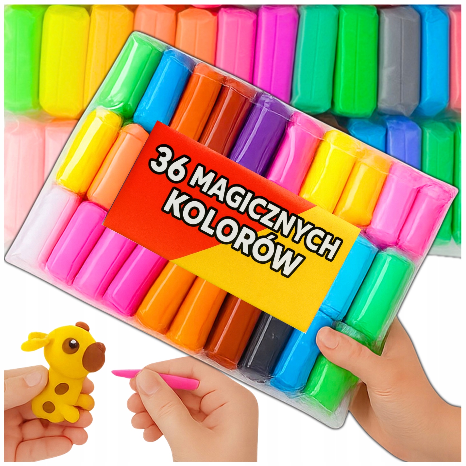 CIASTOLINA PLASTELINA PIANKOLINA GLINA POLIMEROWA 36 WORKÓW różne kolory