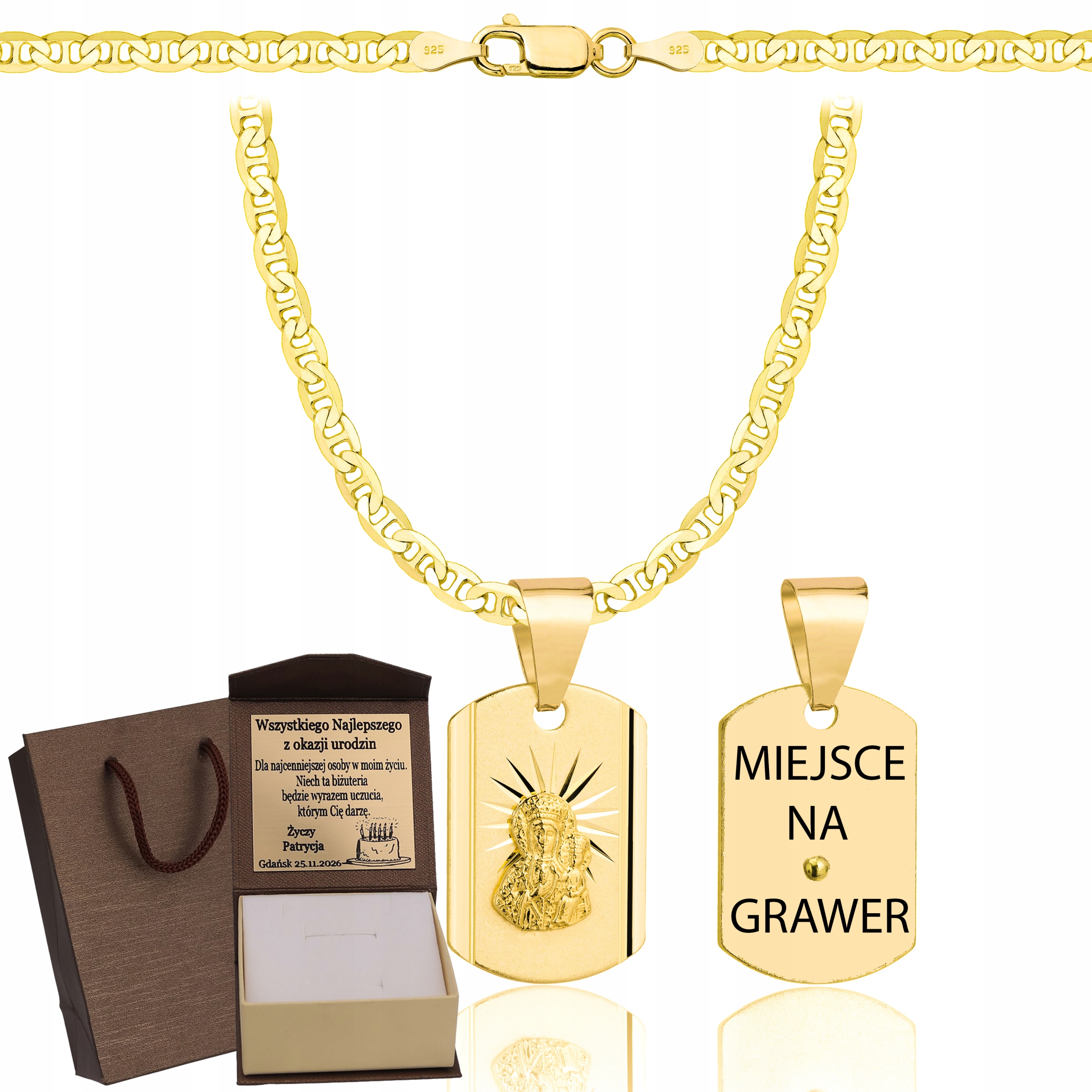 Pánský Řetízek Pancr Medaile Pr 925 585 Gravírování Bonus