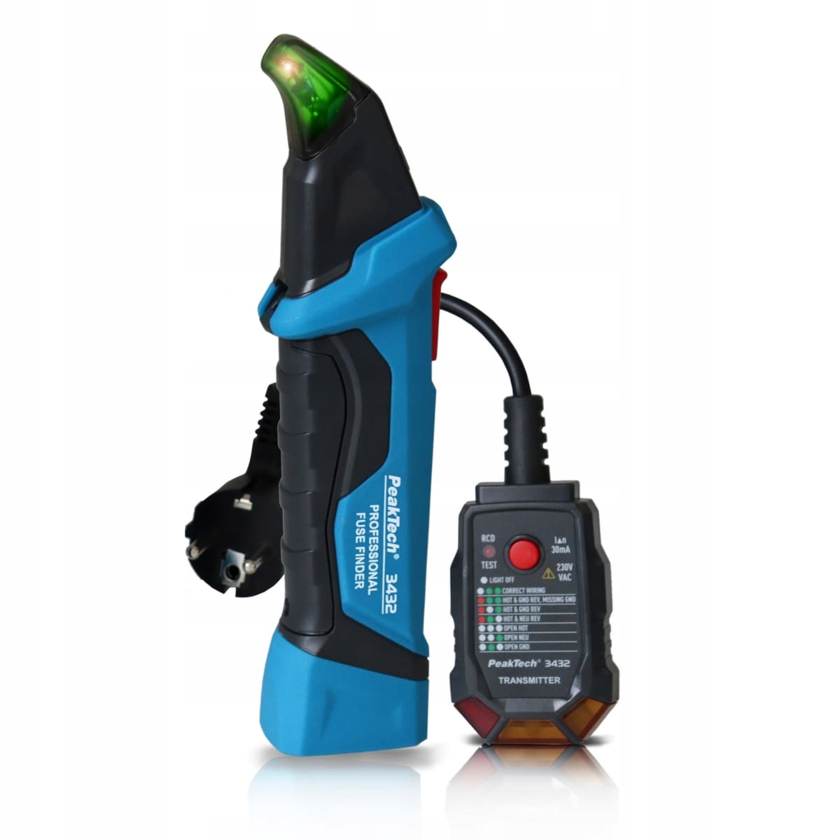 Tester lokalizator bezpieczników i gniazd z Rcd PeakTech 3432 (aw)