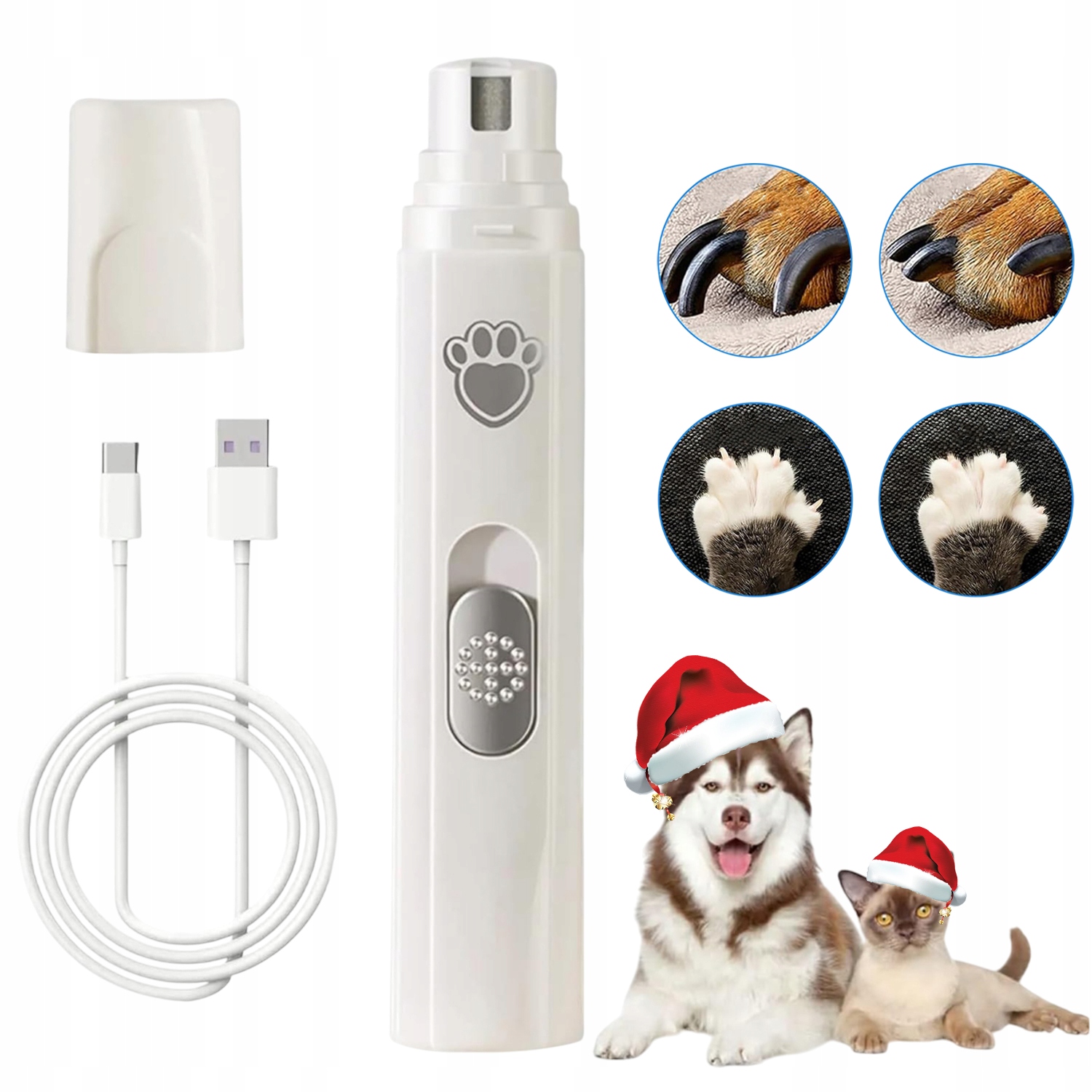 Levně Elektrický Zastřihovač Drápků Pro Psy A Kočky, Usb, 2 Rychlosti