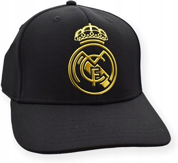 Real Madryt oficjalnie licencjonowana czarna czapka z daszkiem Złoty Herb
