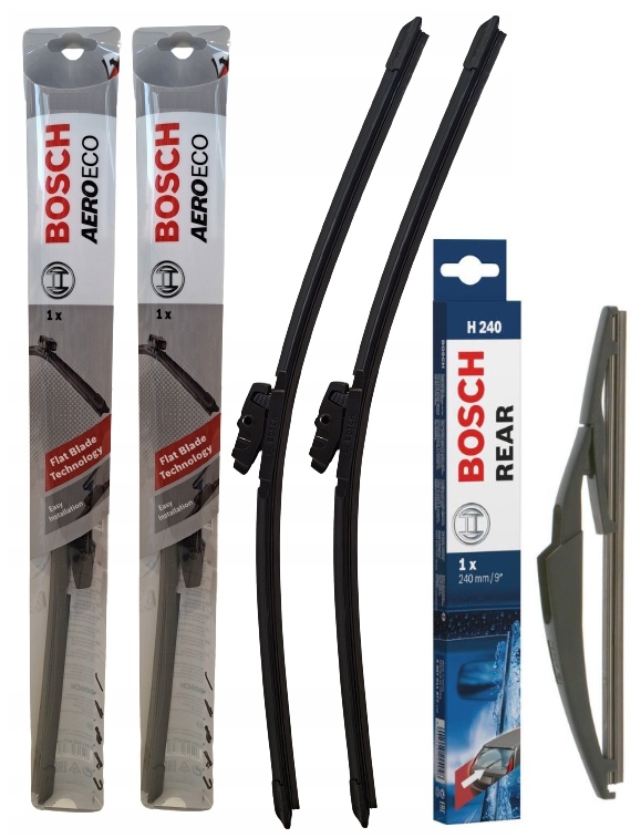 Komplet 3X Wycieraczki Przód Tył Bosch Aero Eco Płaskie Mini F55 F56