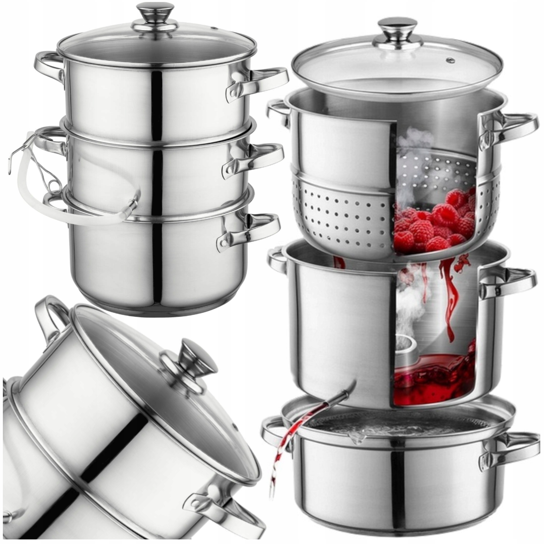 Parní Odšťavňovač 8 L Robustní Ocel Nejnovější Model XL