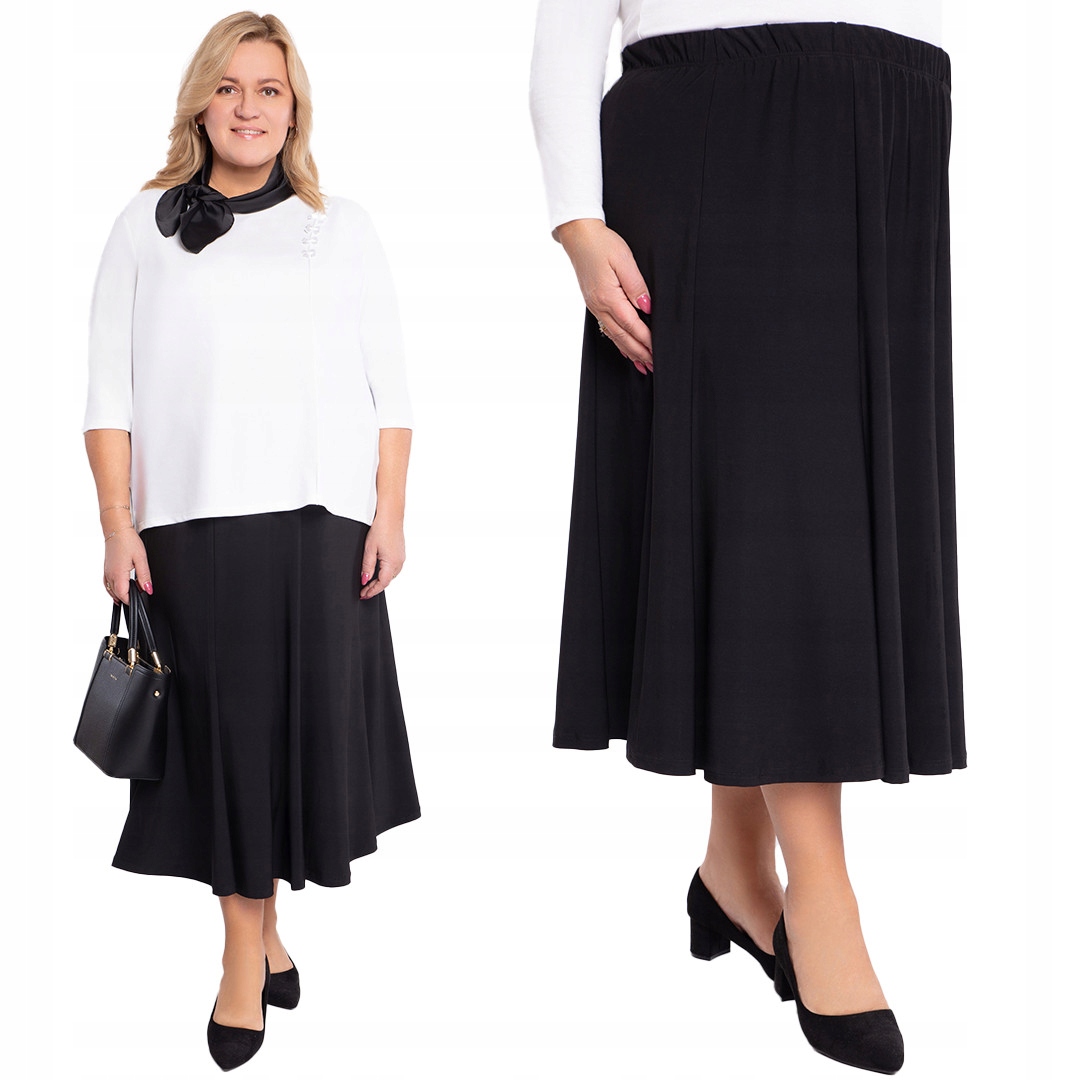 Rozevřená černá sukně 60/62