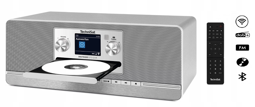 Internetové rádio CD Dab+ Fm Bt Usb 2×5 W TechniSat Digitradio 372 stříbrné