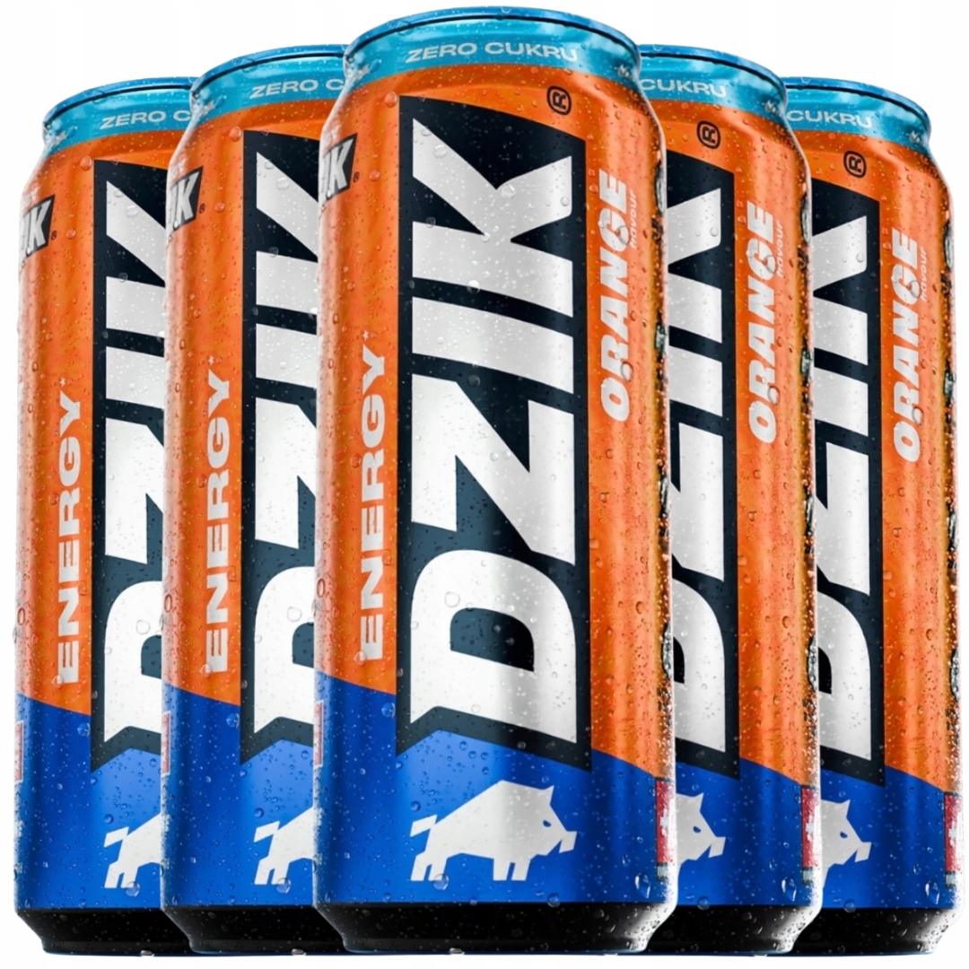 Wk Dzik Energy 500 ml Orange pomarańcza zero cukru energetyk drink kofeina