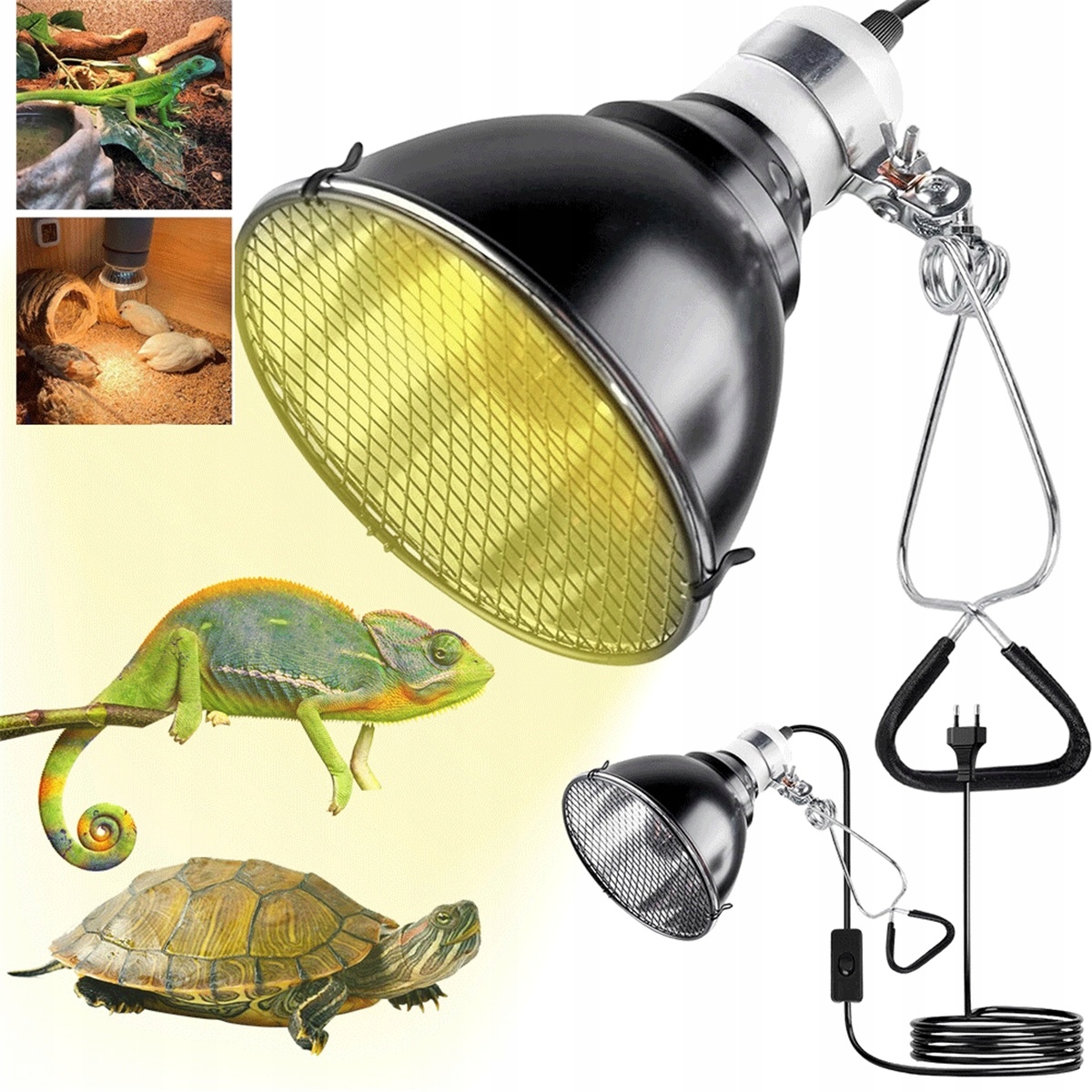 Levně 360° Otočná Topná Lampa Pro Plazy S Efektivním Odrazem Tepla