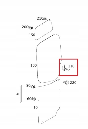 MERCEDES SPRINTER 906 Mocowanie panelu drzwi tyl Stan opakowania oryginalne