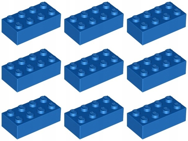 

Lego 3001 Klocek 2x4 niebieski Nowy (20g) 9 szt.
