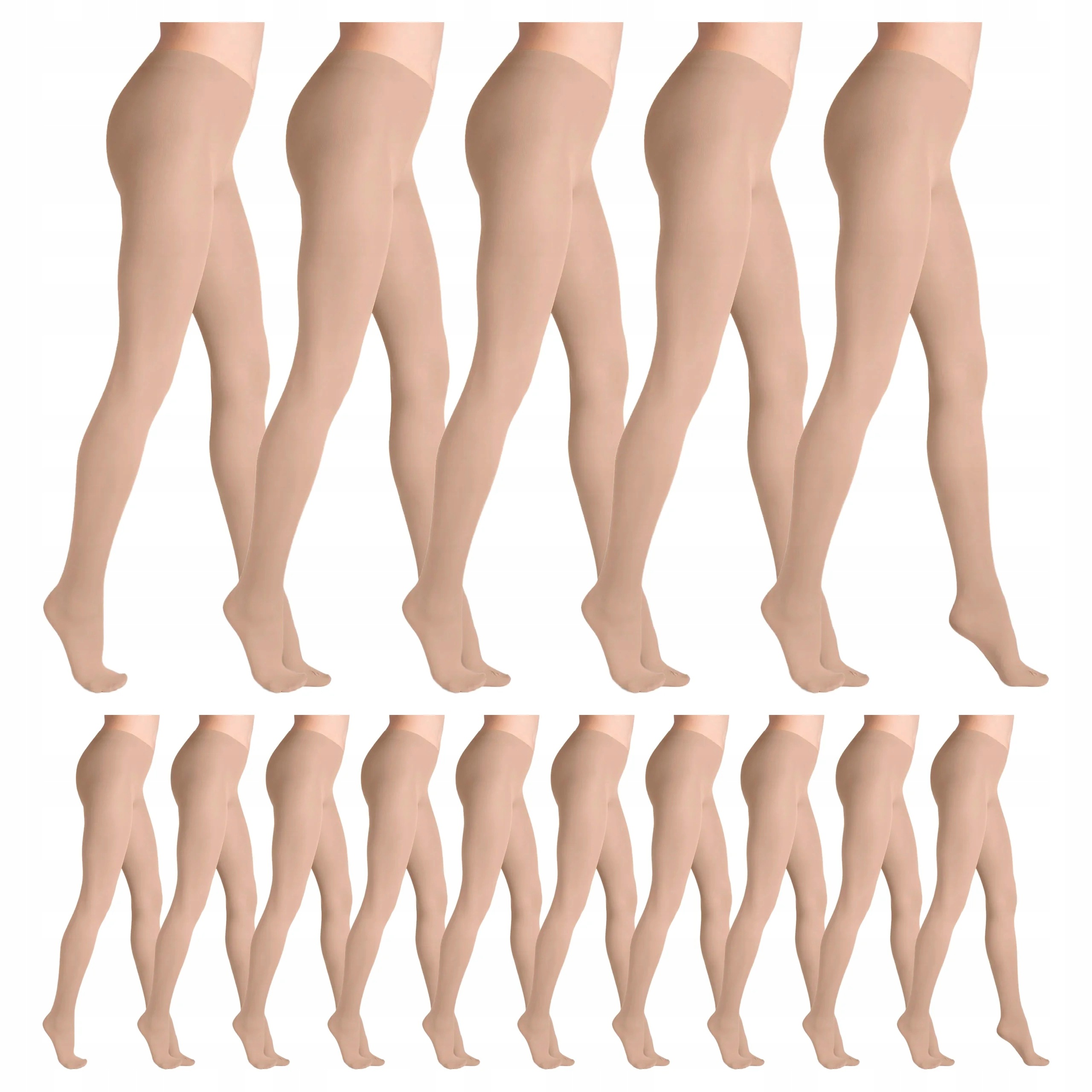 15 x Punčocháče 40 den matné bez kalhotek Tonic Marilyn 5-XL Beige