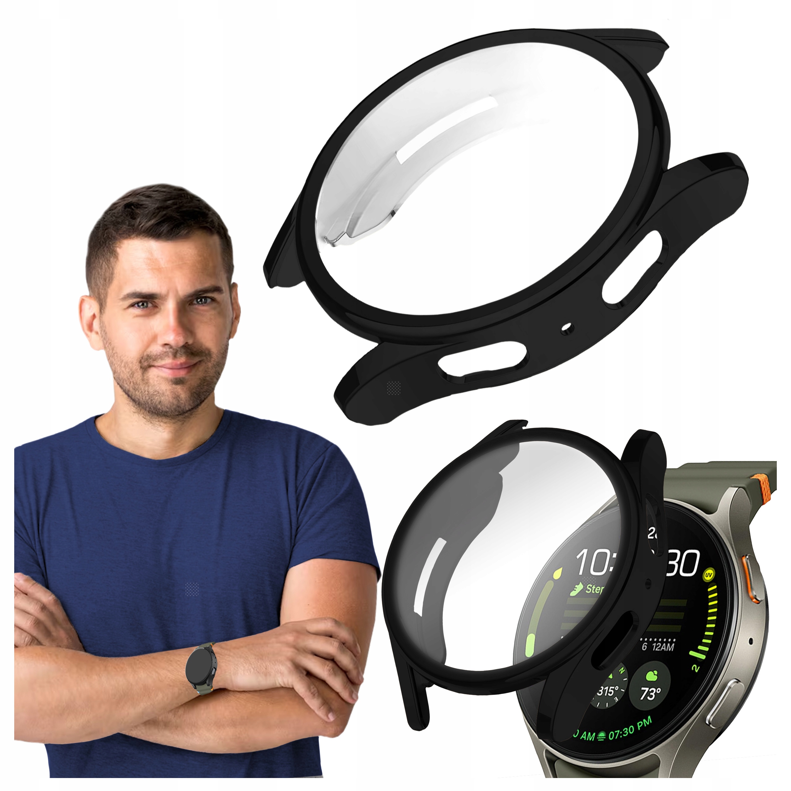 Etui Ochronne 2w1 do Samsung Galaxy Watch 7 44mm obudowa do zegarka case