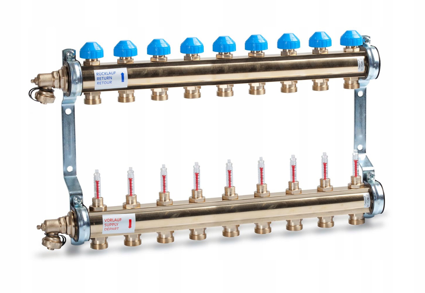 Rozdeľovač podlahového vykurovania 9 obvodov Watts 1“