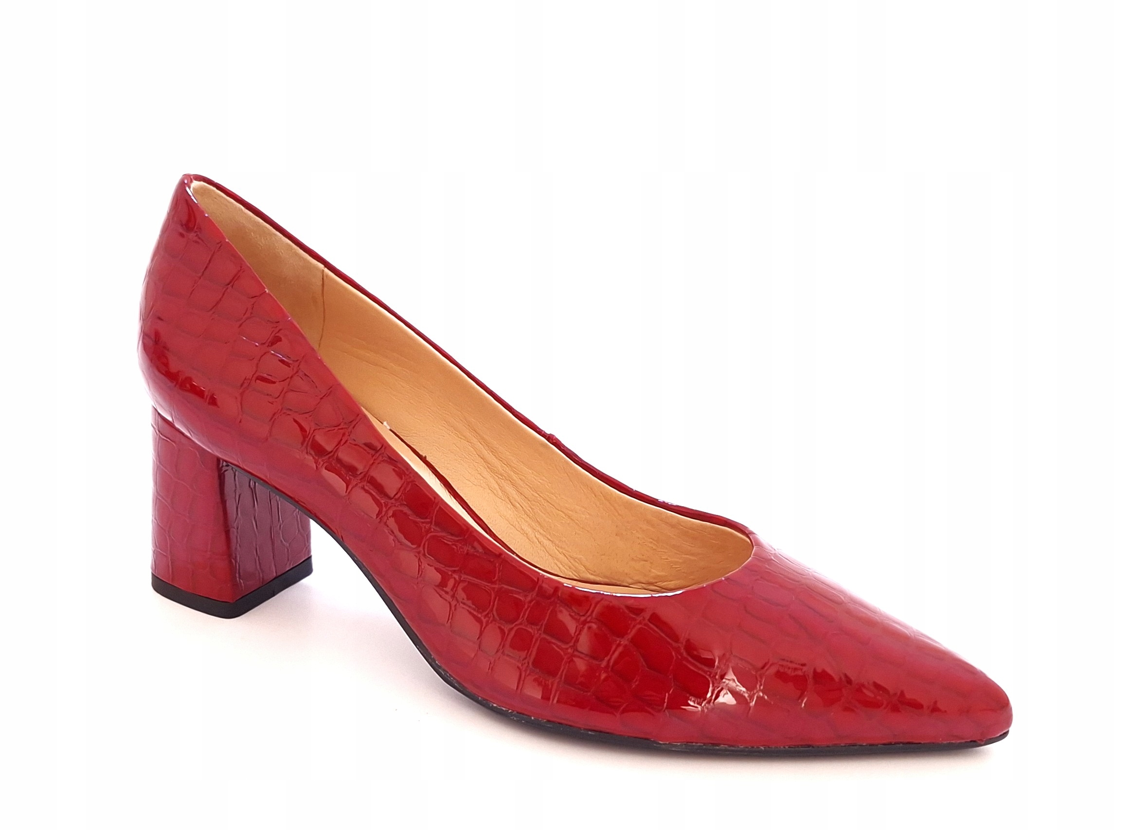 Červené lakované lodičky na podpatku Capelli Rossi 11546-768-877 r36